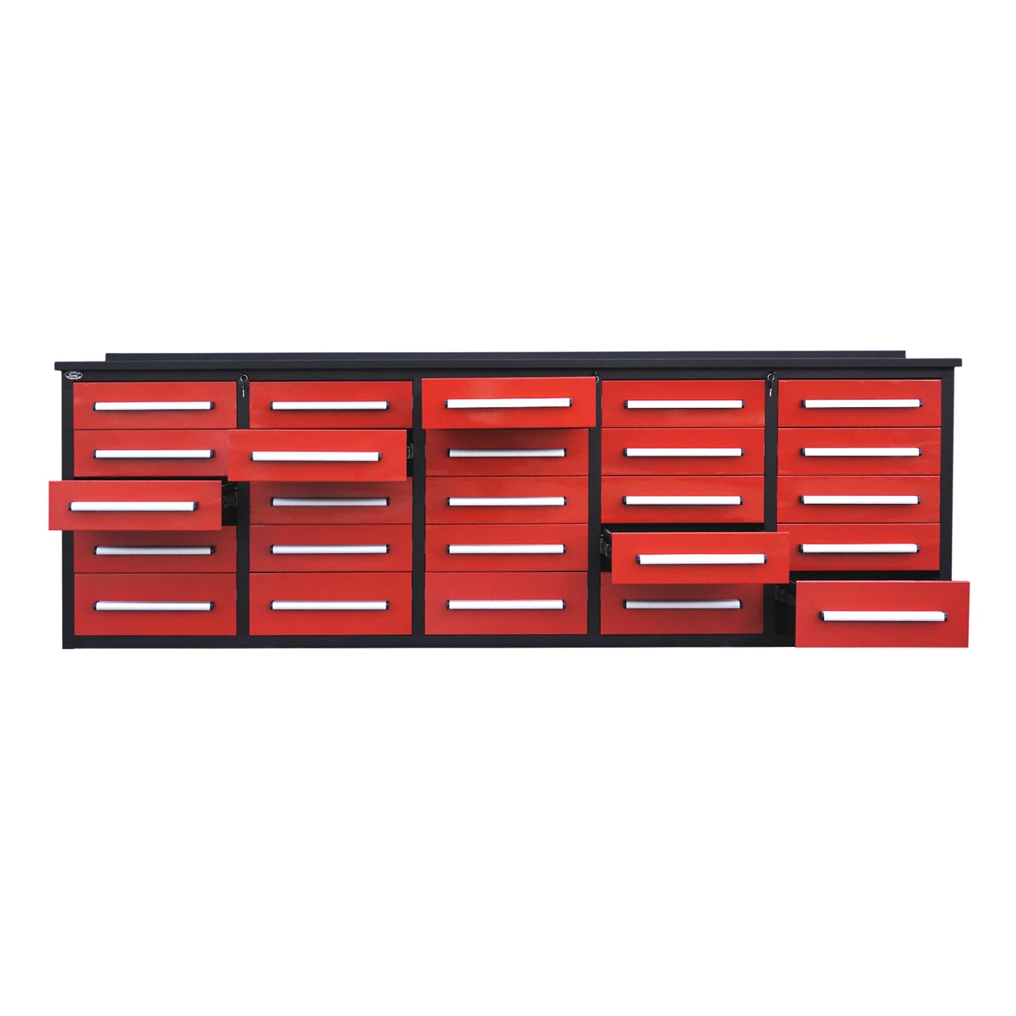 10' Heavy Duty Workbench with 25 Drawers#color_red