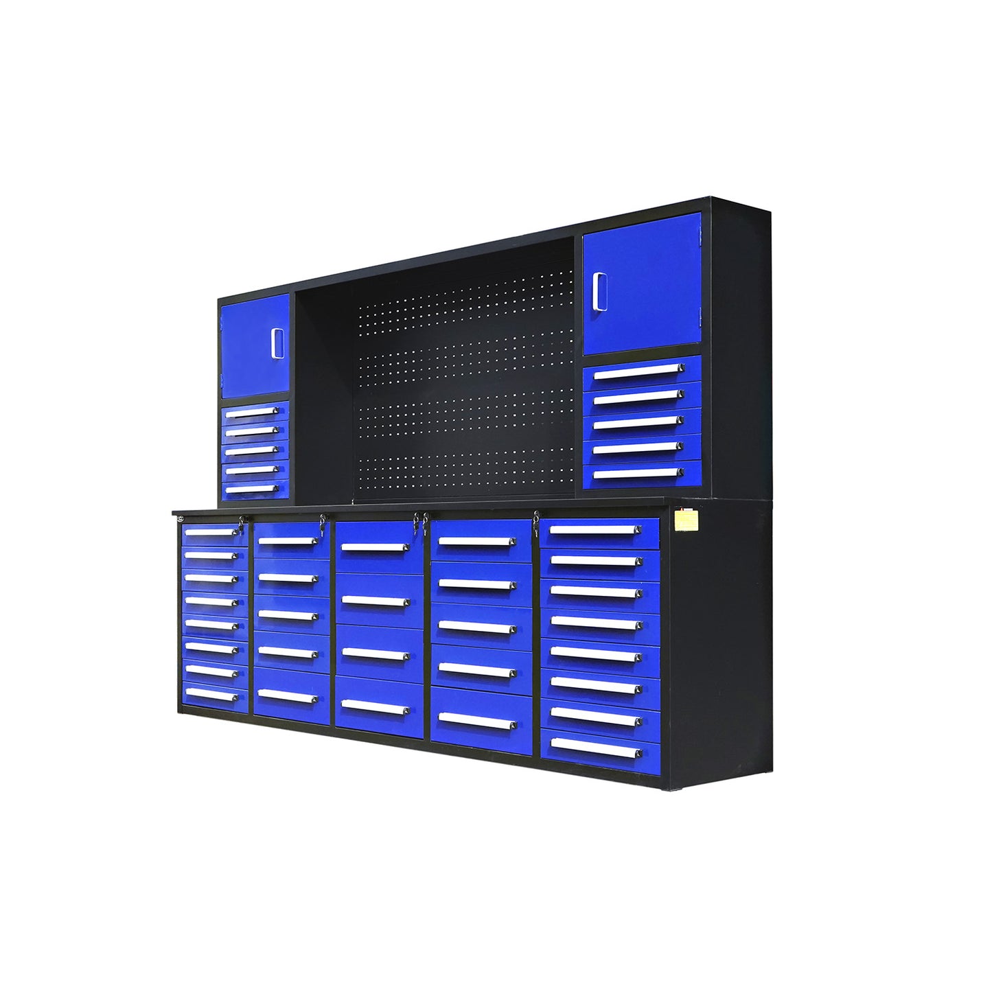 10ft Workbench Cabinet(40 Drawers, 2 Cabinets & 1 Pegboard)#color_blue
