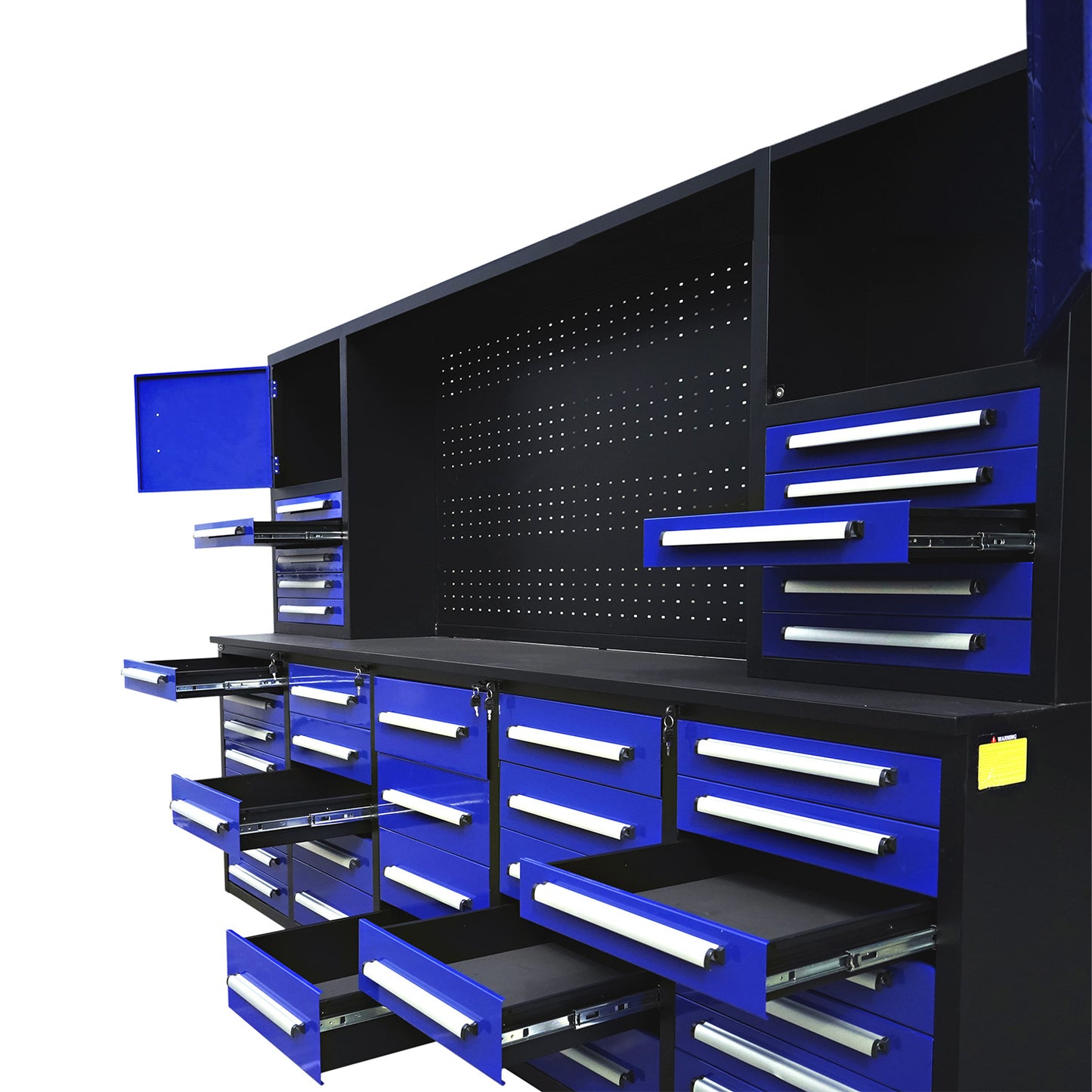 10ft Workbench Cabinet(40 Drawers, 2 Cabinets & 1 Pegboard)#color_blue