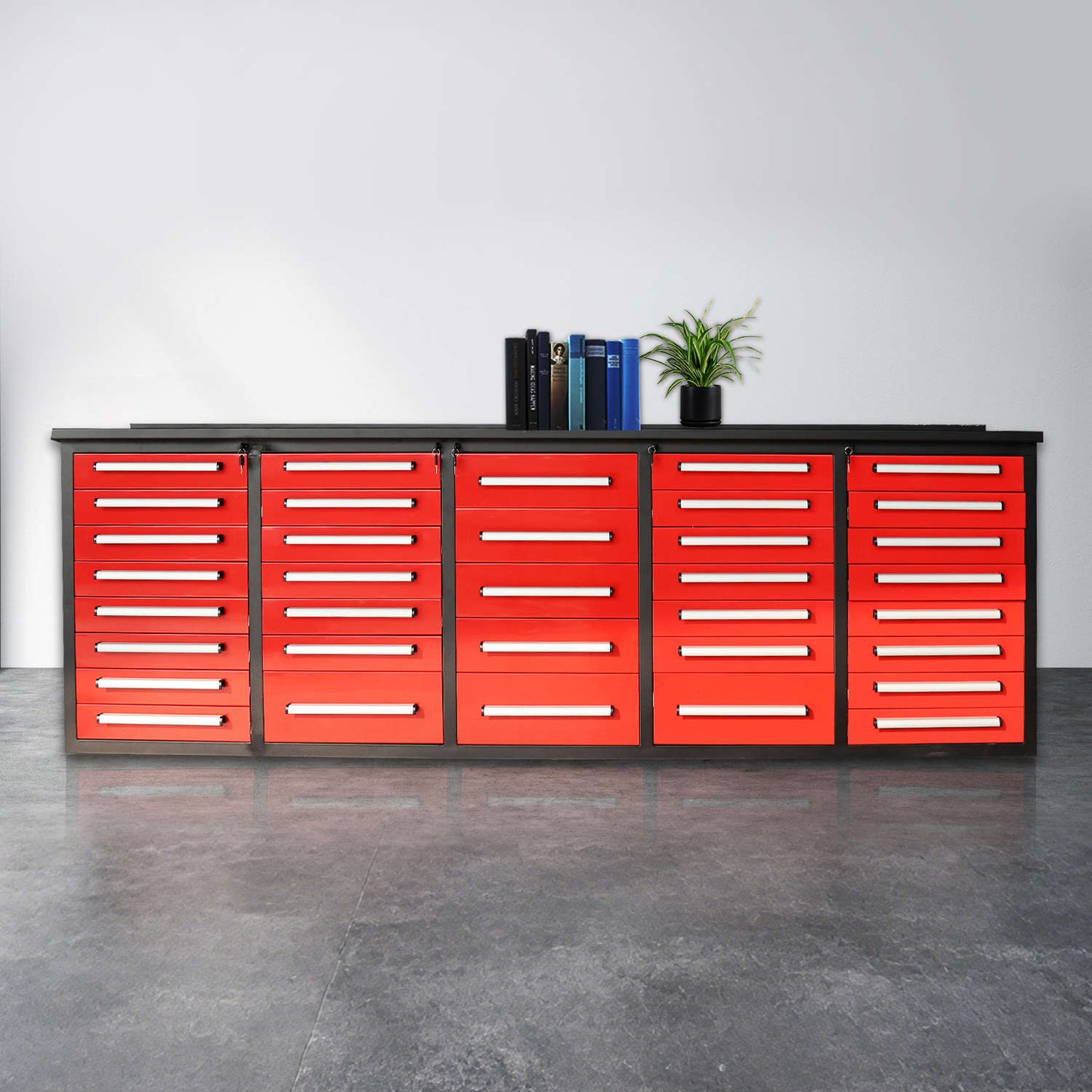 10ft Workbench Storage Cabinet with 35 Drawers