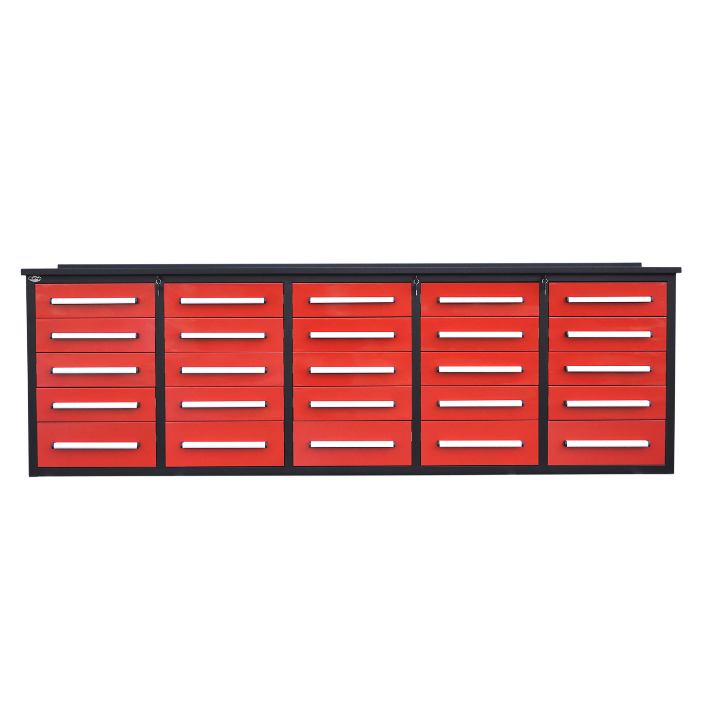 10' Workbench with Storage Drawers (25 Drawers)#color_red