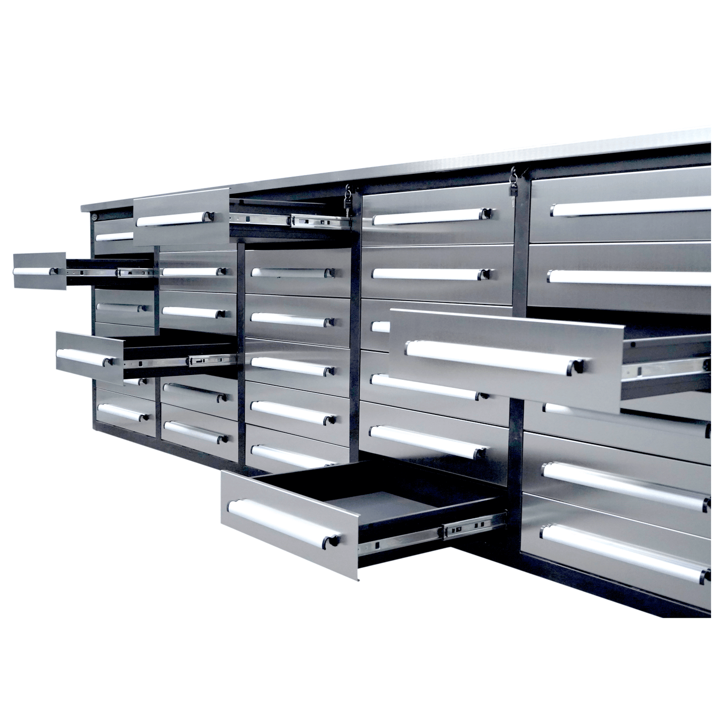 Chery Industrial 10ft Storage Cabinet with 30 Drawers