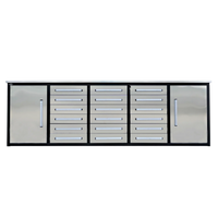 10ft Storage Cabinet with 18 Drawers#color_silver