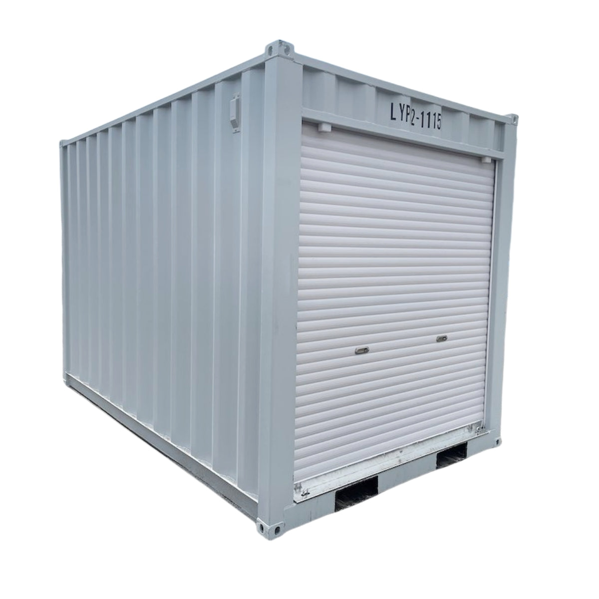12' Small Cubic Shipping Container, Rollup Door#color_grey