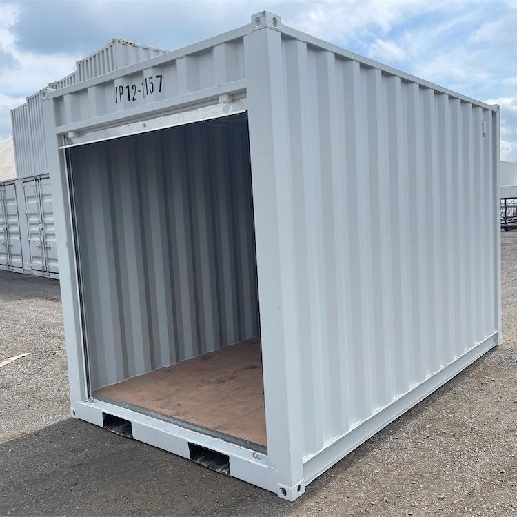 12' Small Cubic Shipping Container, Rollup Door#color_grey