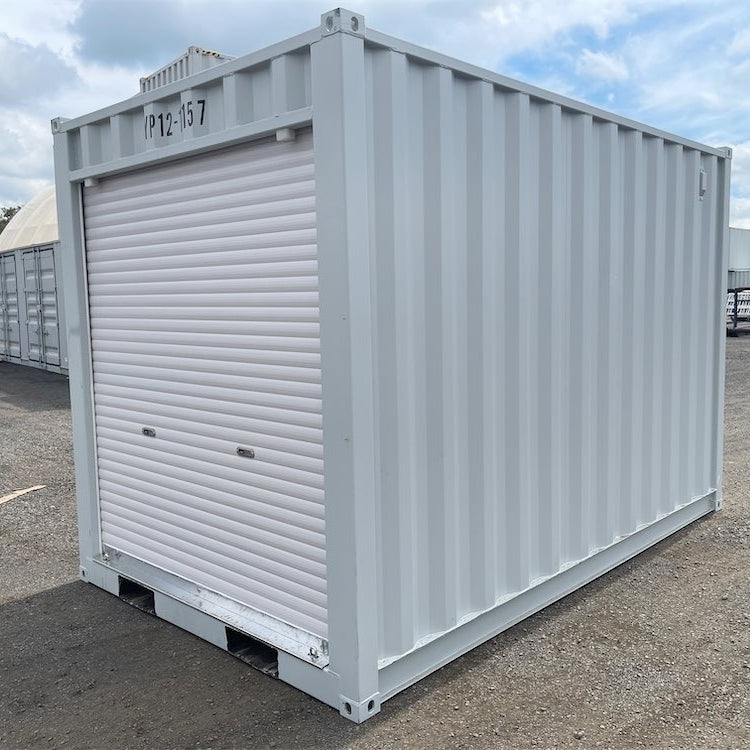 12' Small Cubic Shipping Container, Rollup Door#color_grey