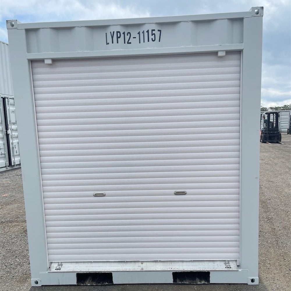 12' Small Cubic Shipping Container, Rollup Door#color_grey