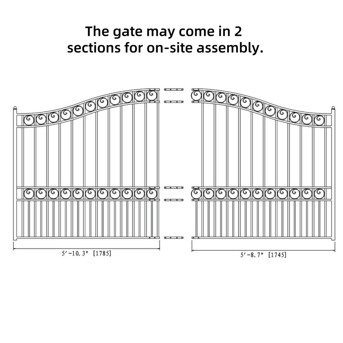 12x6ft-Steel-Sliding-Driveway-Gate-Paris-Style-Assembly