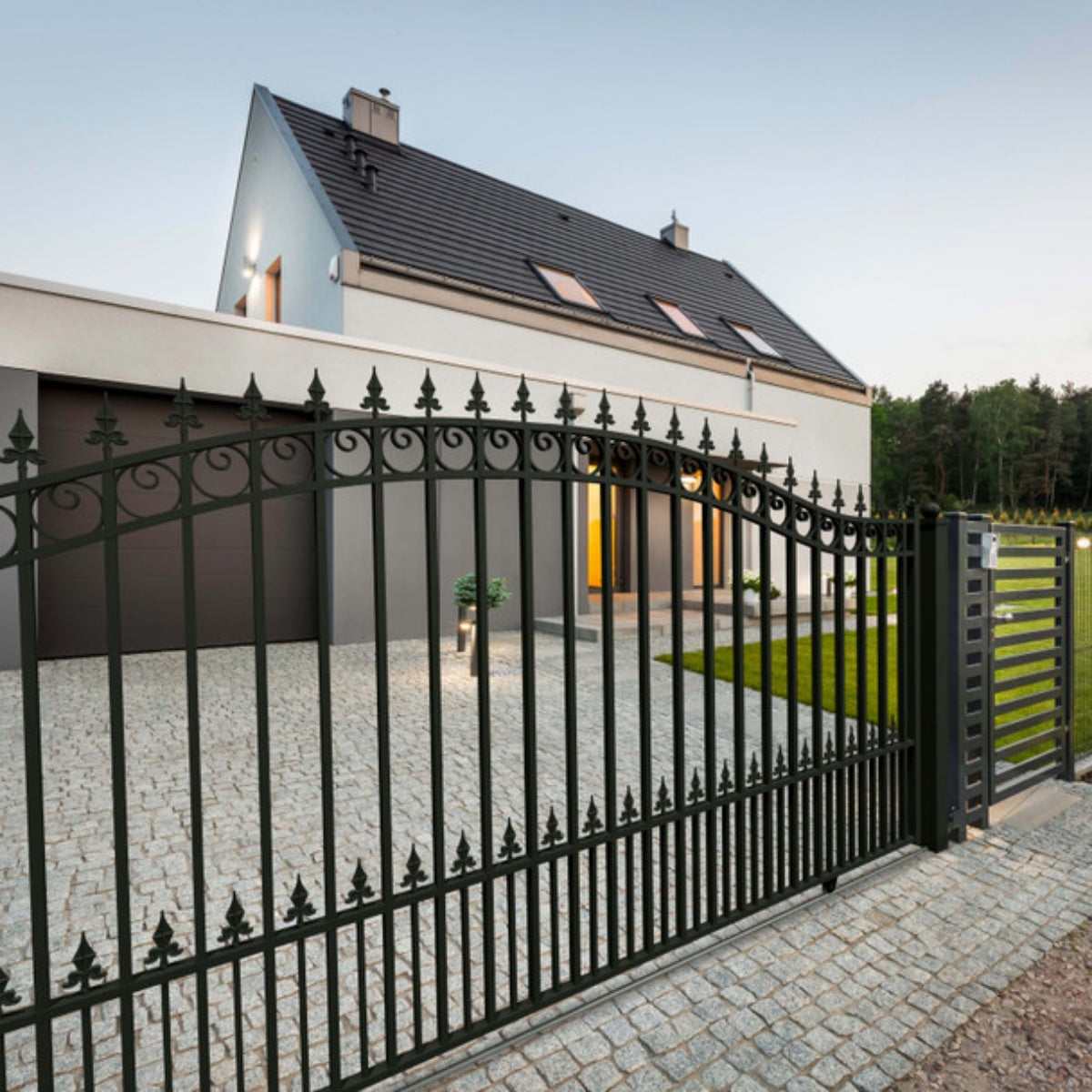 12x6ft-Steel-Sliding-Driveway-Gate-Prague-Style