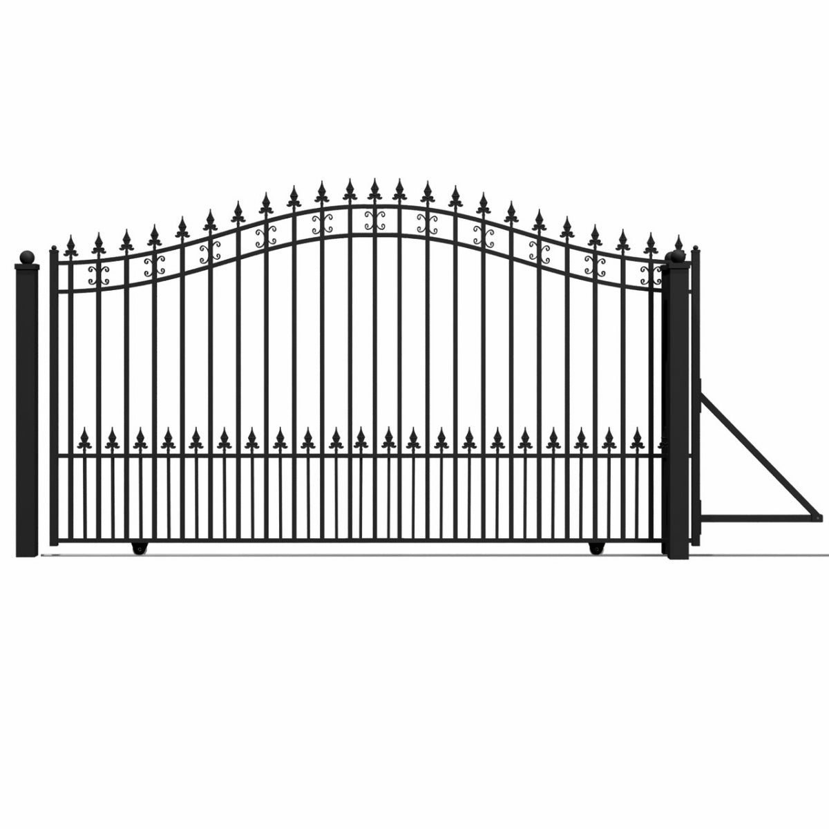 12x6ft-Steel-Sliding-Driveway-Gate-St.Louis-Style