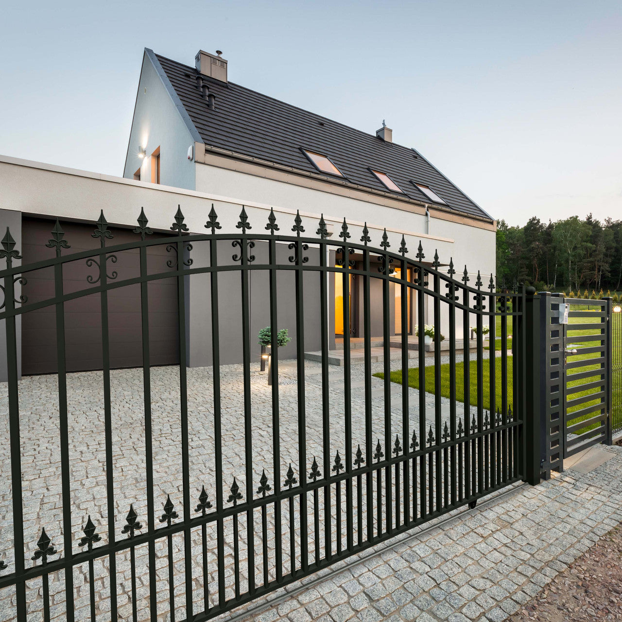 12x6ft-Steel-Sliding-Driveway-Gate-St.Louis-Style