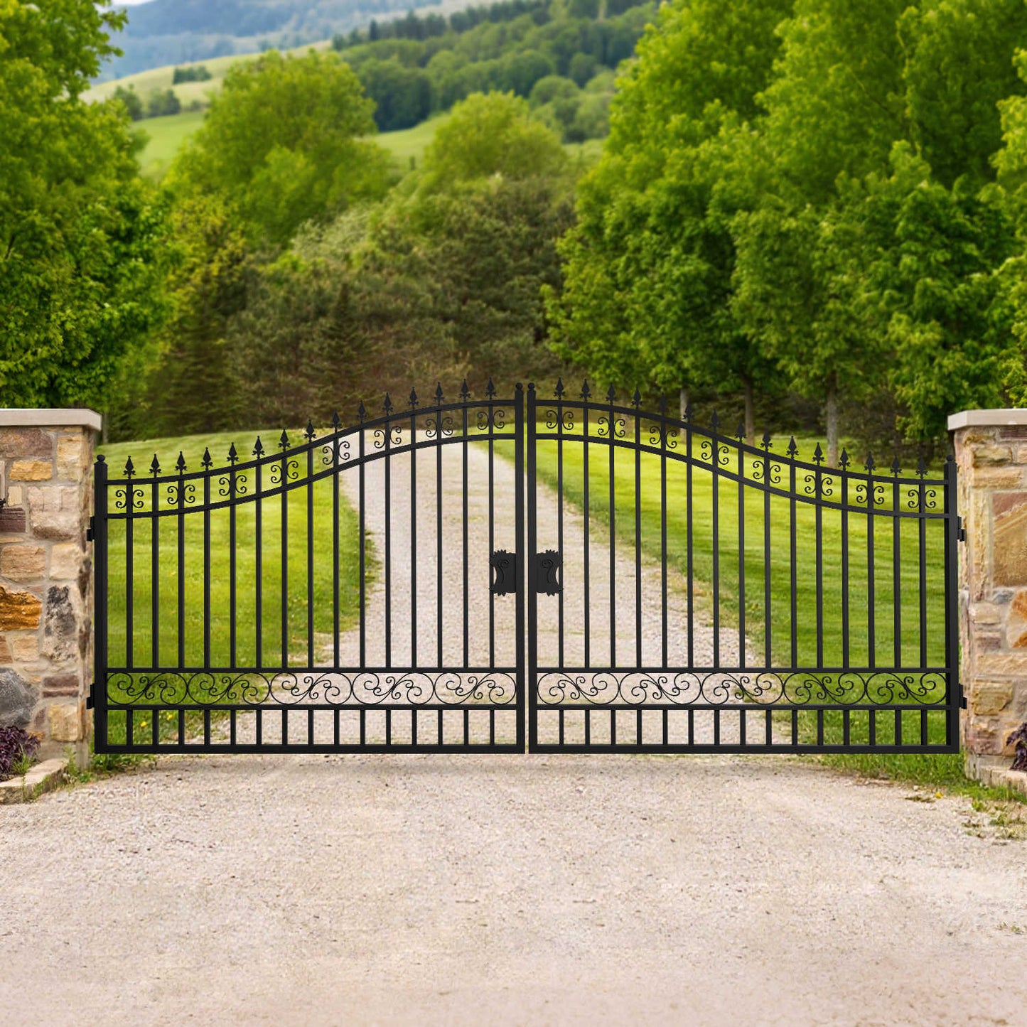 14ft driveway gate for a forest