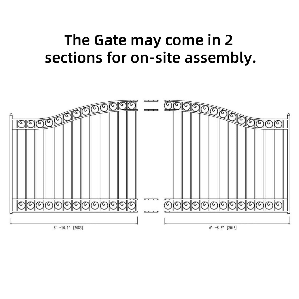 14x6 ft Steel Sliding Driveway Gate-Dublin-Style