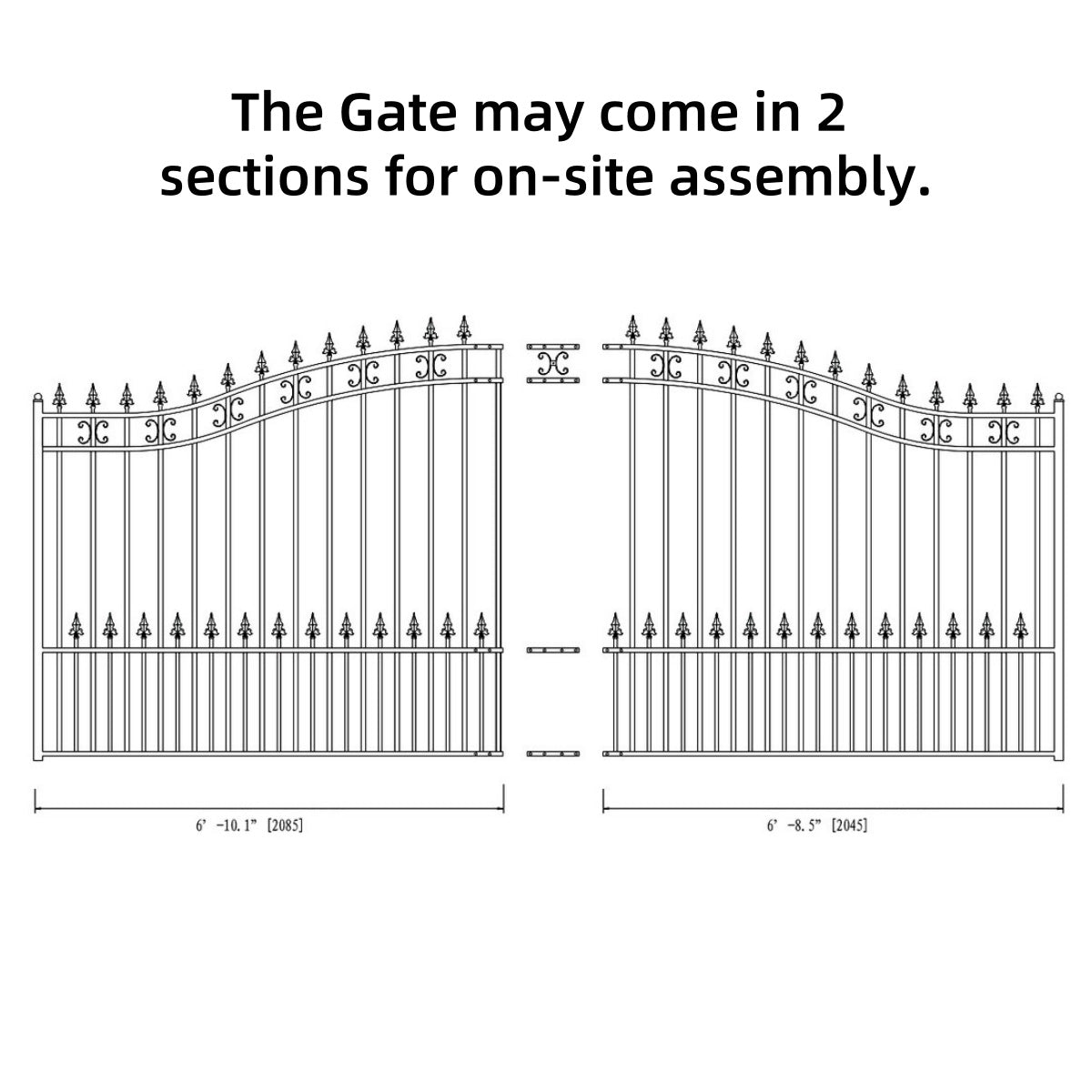 14x6 ft Steel Sliding Driveway Gate-London-Style