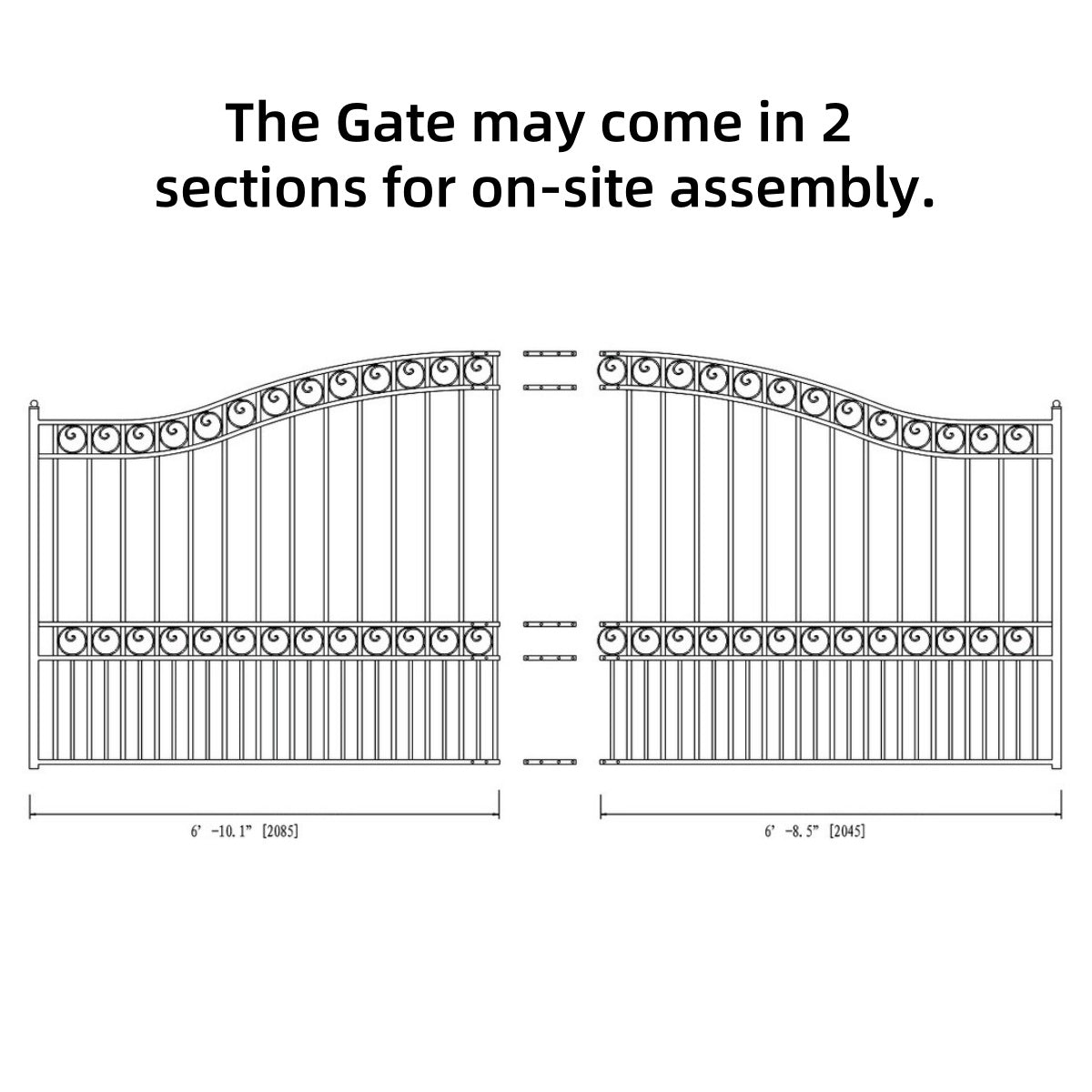 14x6 ft Steel Sliding Driveway Gate-Paris-Style