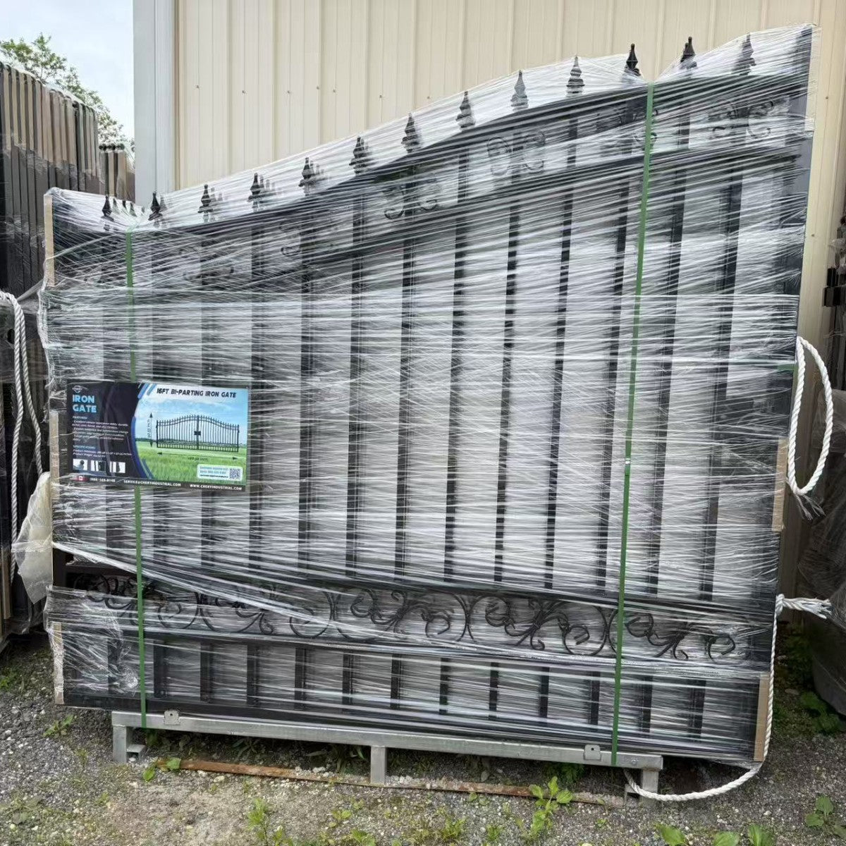 16' Dual Swing Wrought Iron Gate with No Decor