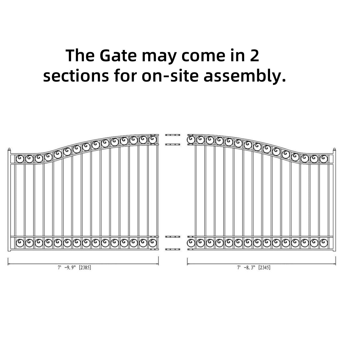 16x6 ft Steel Sliding Driveway Gate-Dublin-Style