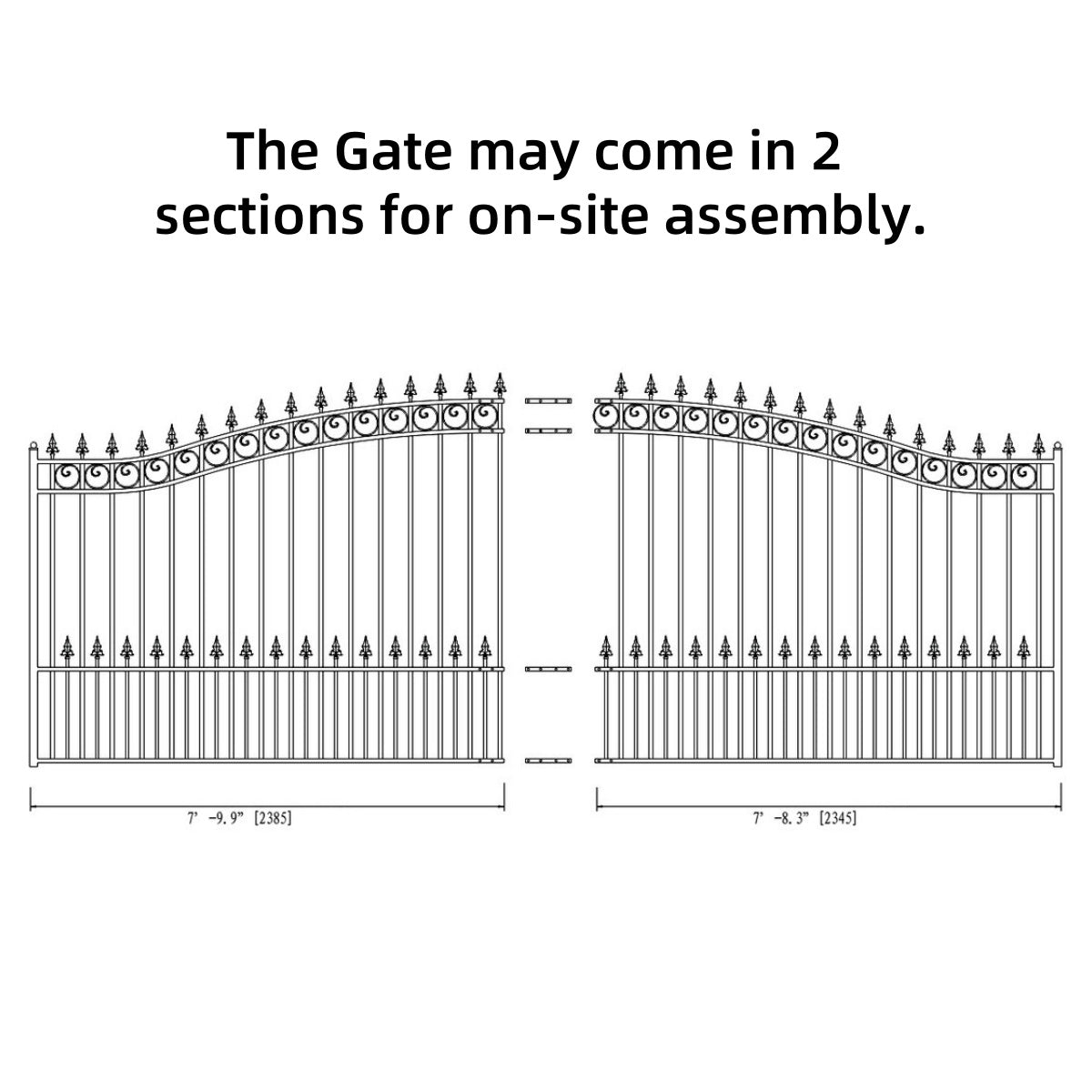 16x6 ft Steel Sliding Driveway Gate-London-Style