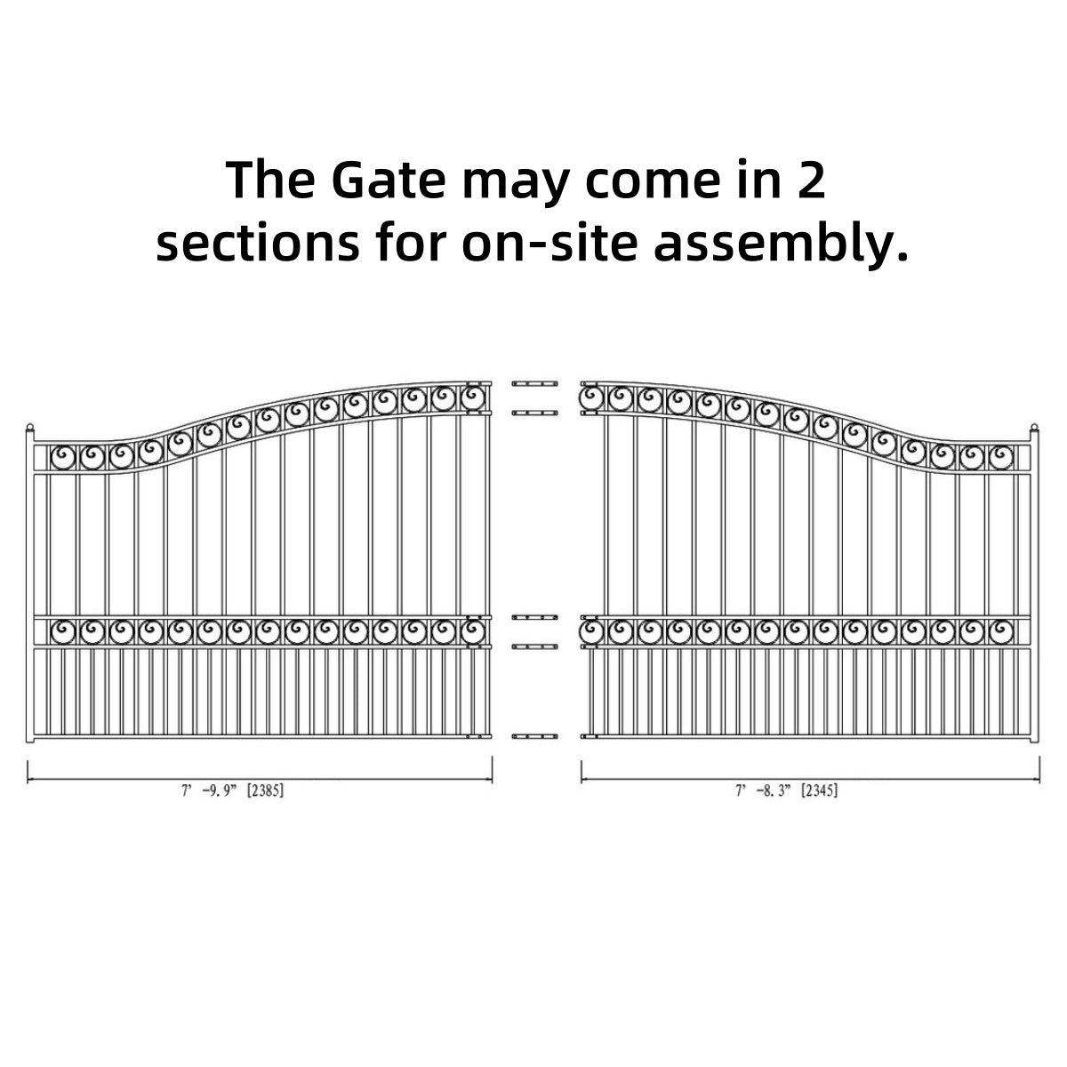 16x6 ft Steel Sliding Driveway Gate-Paris-Style