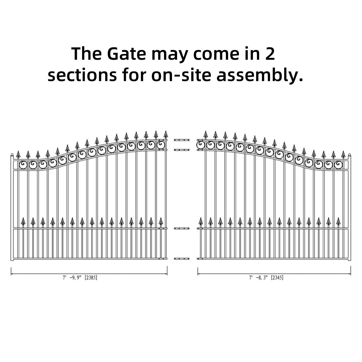 16x6 ft Steel Sliding Driveway Gate-Prague-Style
