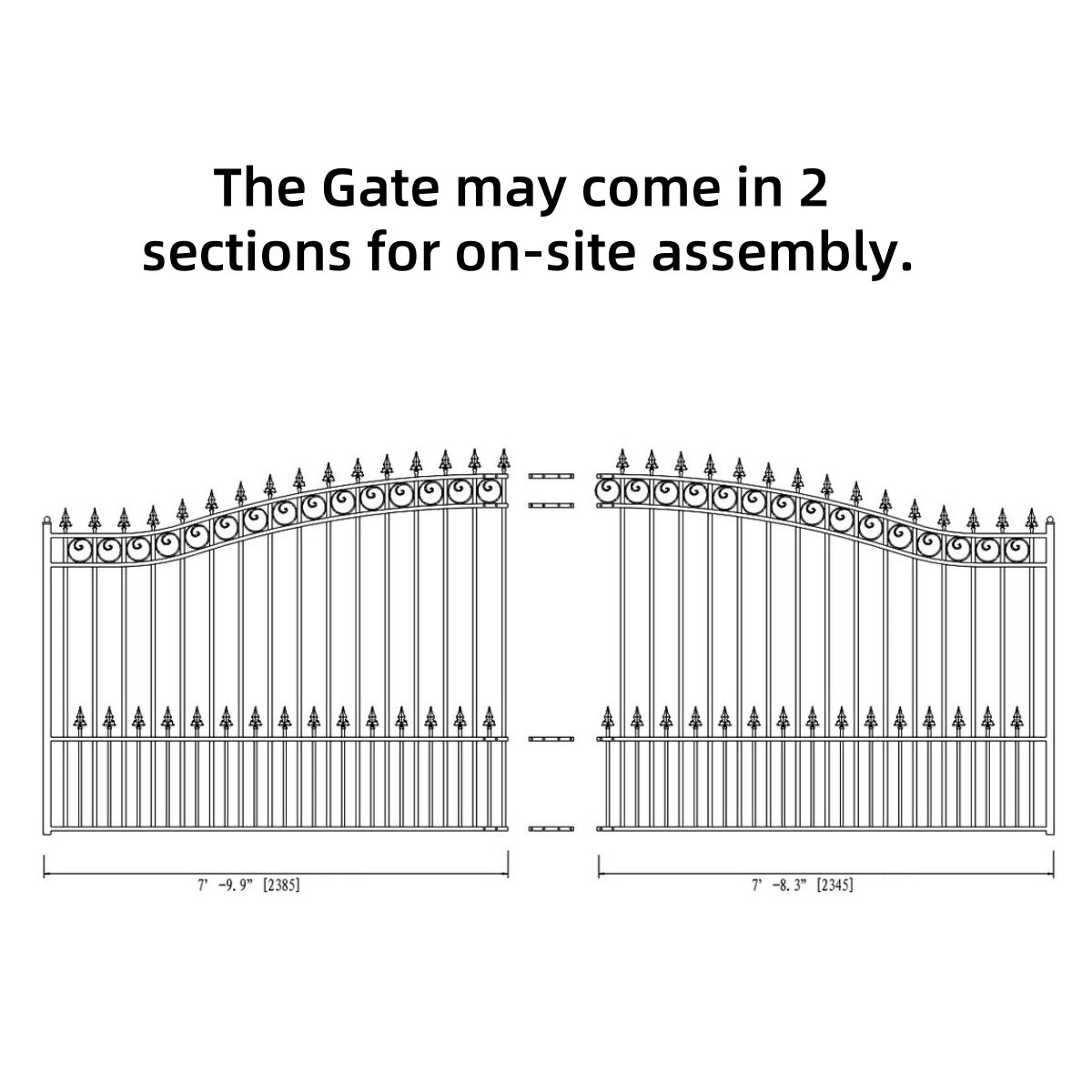 16x6 ft Steel Sliding Driveway Gate-St.Louis-Style