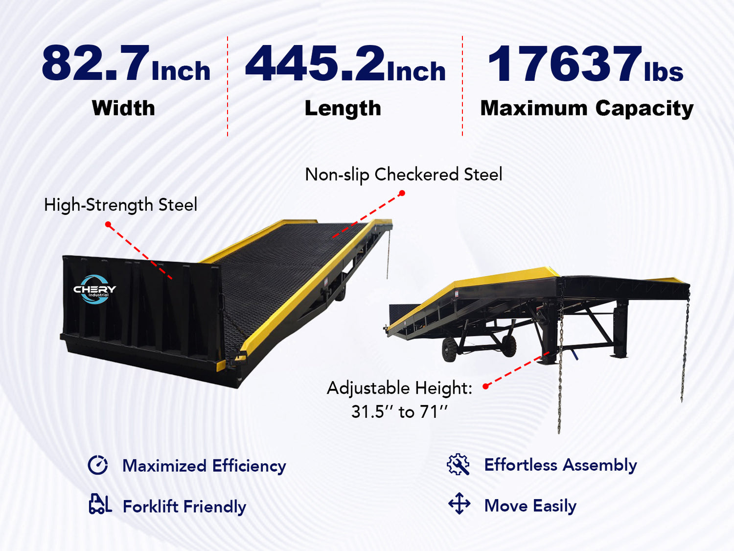 Portable Loading Dock Ramps Yard Ramp - 18,000 lb. Capacity-Feature