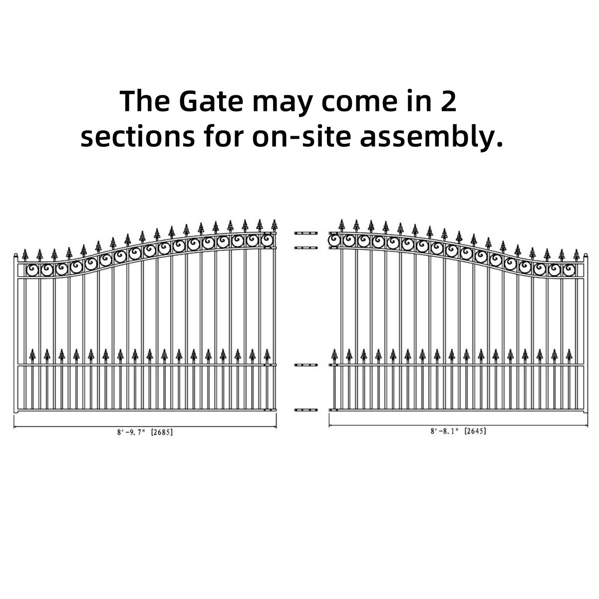 18x6 ft Steel Sliding Driveway Gate-London-Style