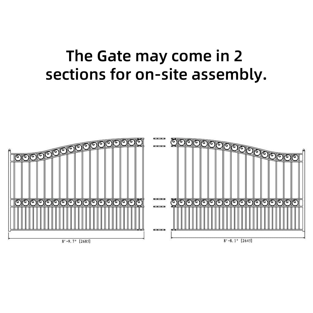 18x6 ft Steel Sliding Driveway Gate-Paris-Style