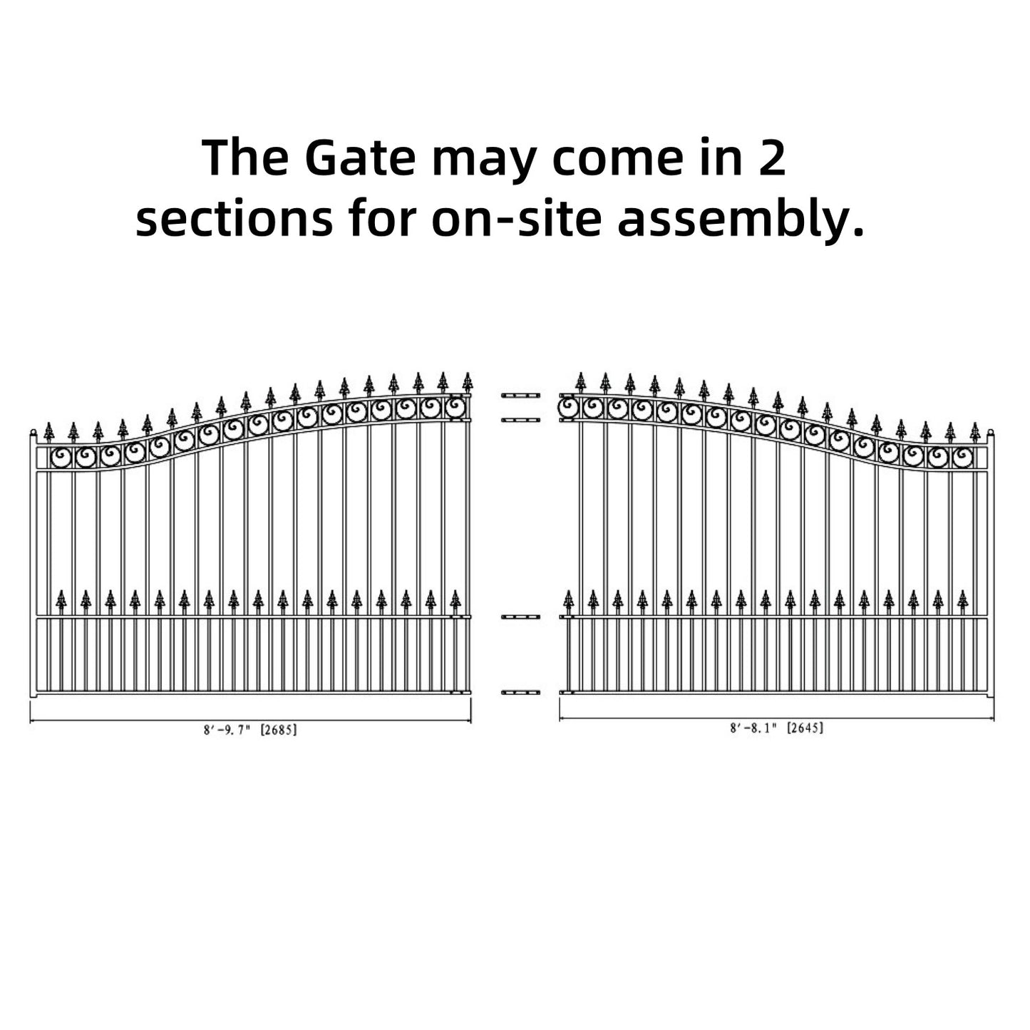 18x6 ft Steel Sliding Driveway Gate-Prague-Style