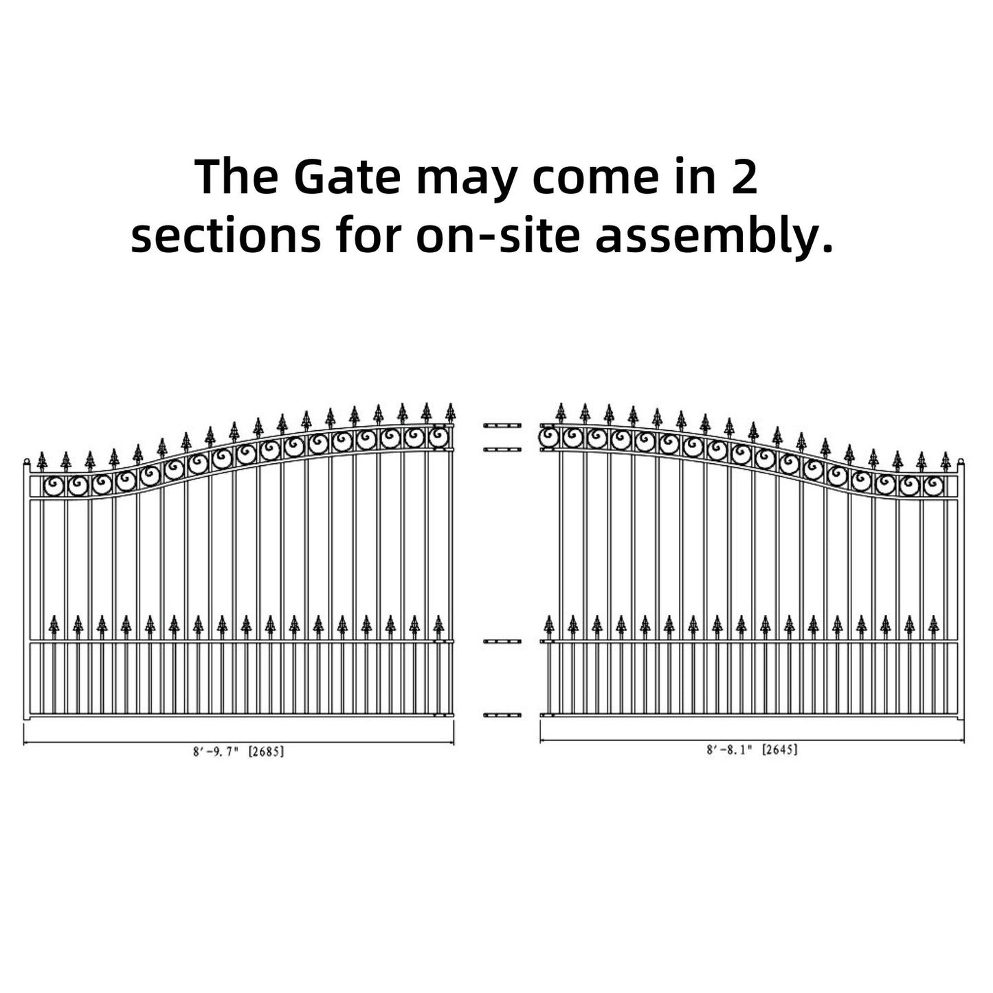18x6 ft Steel Sliding Driveway Gate-St.Louis-Style