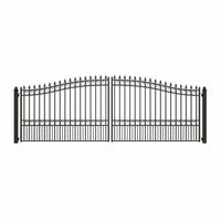 18x6 ft Steel Dual Swing Driveway Gate - LONDON Style
