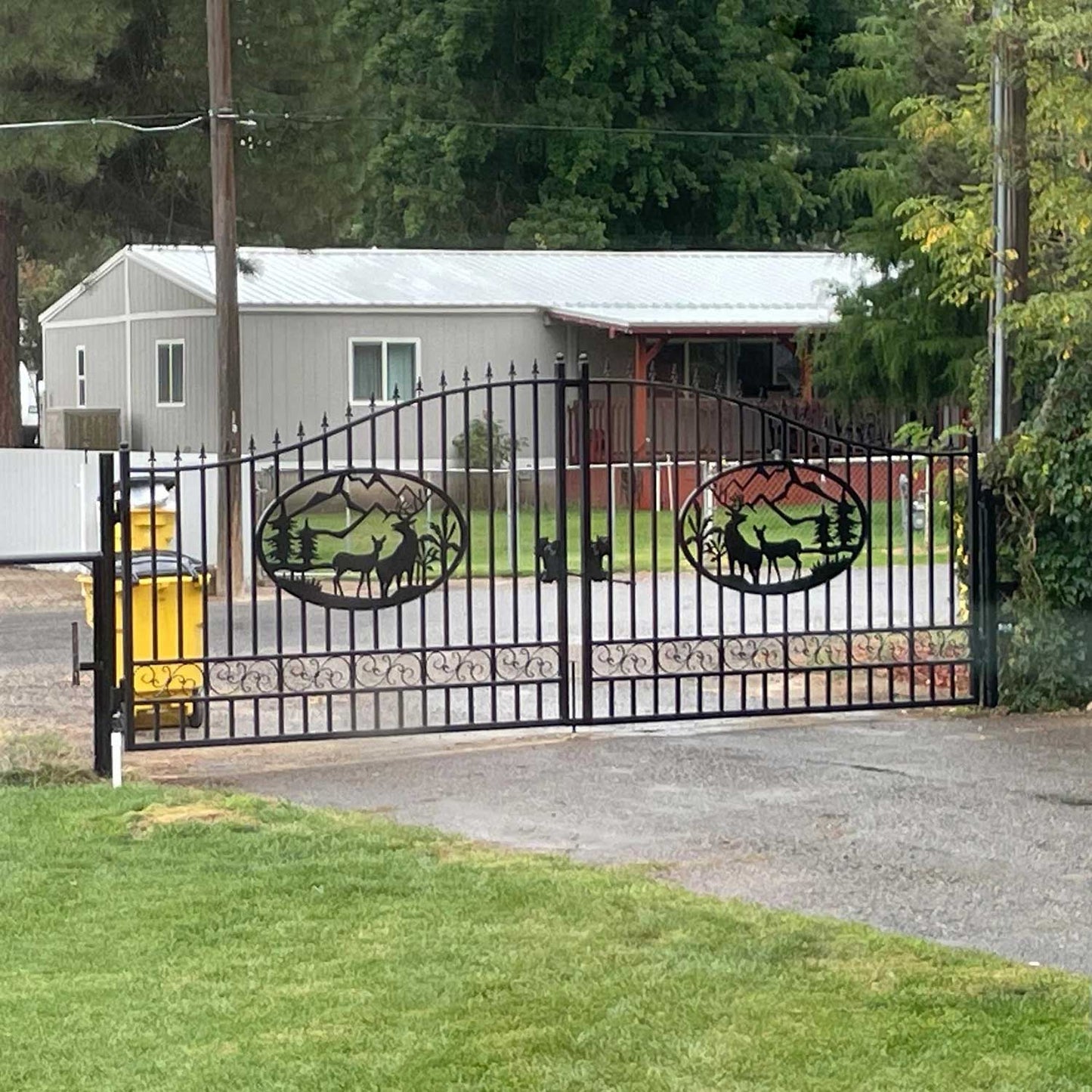 20 ft Deer Pattern Driveway Gate for a Residential Property