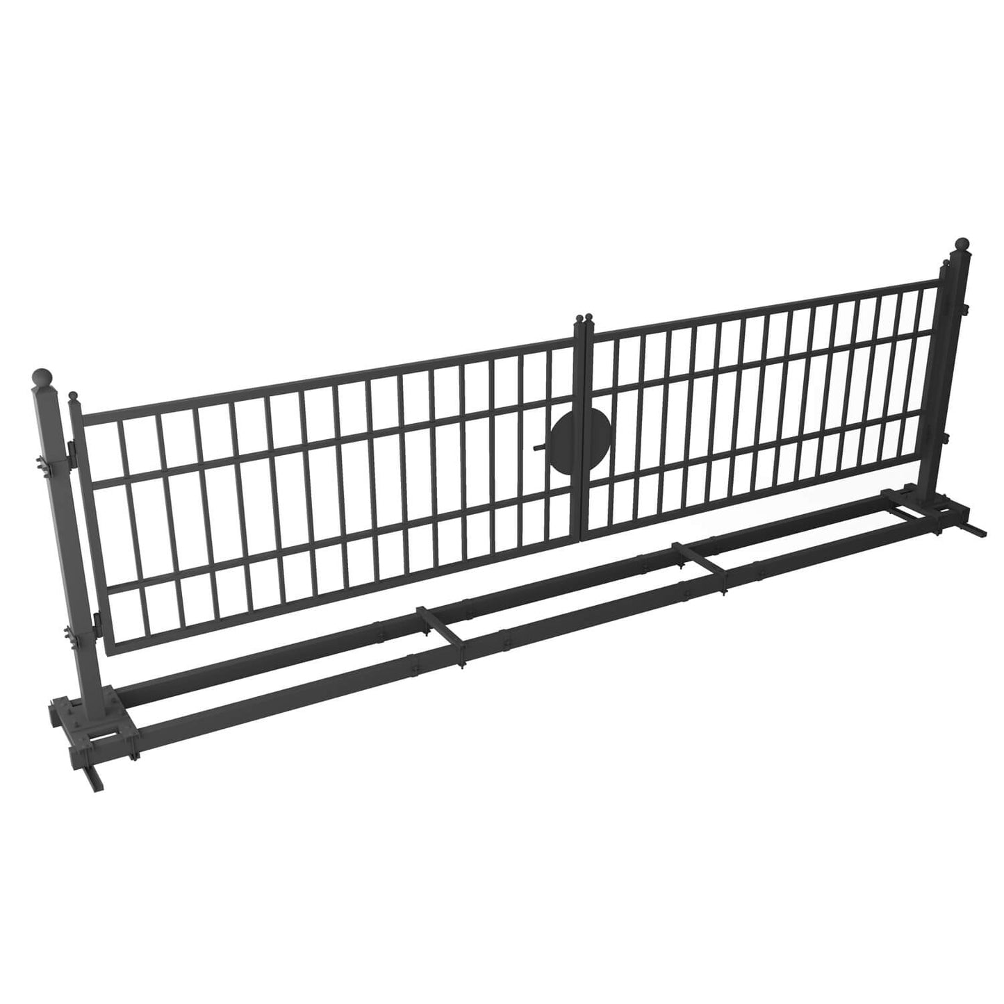 20 ft farm driveway gate-side look