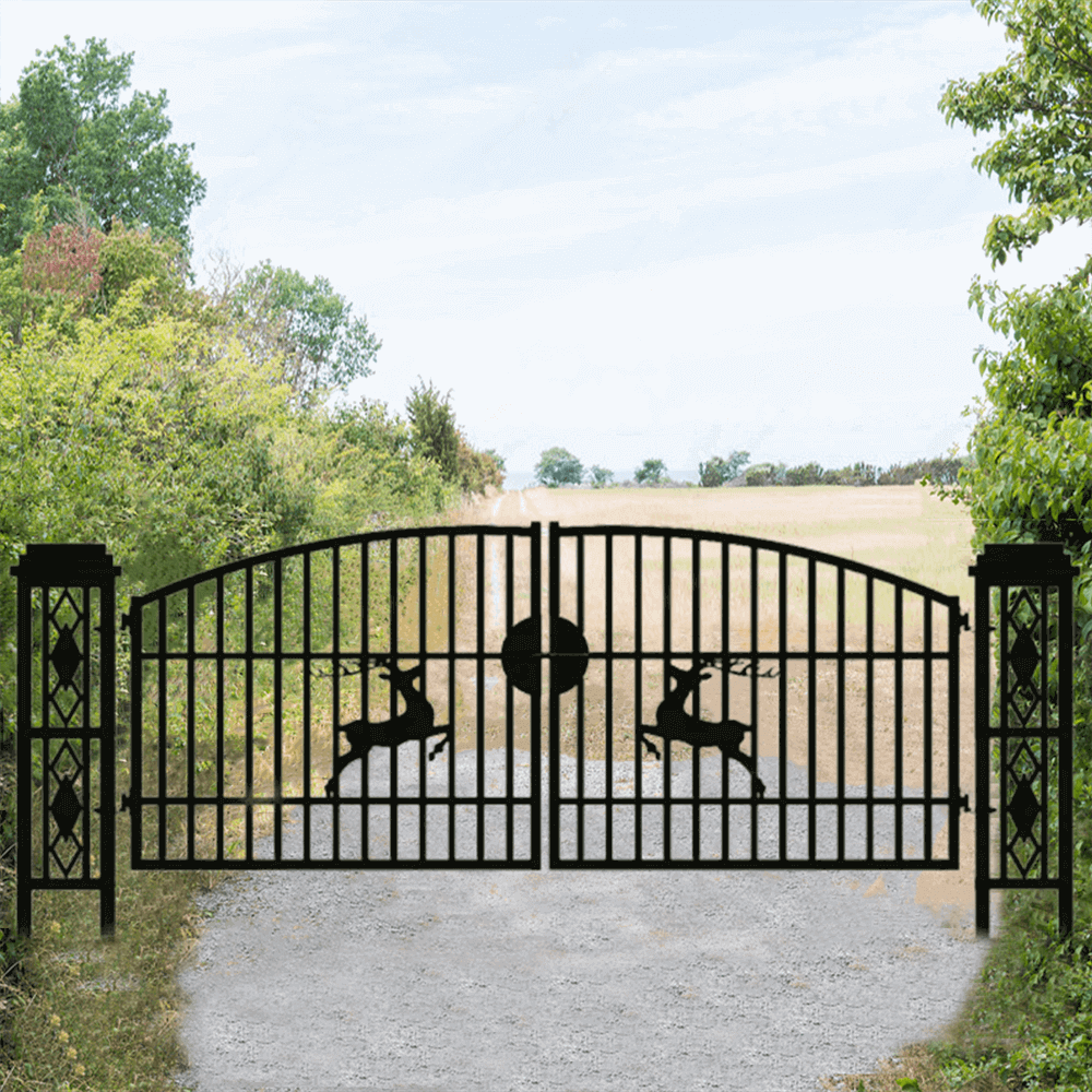 20ft driveway gate used in a farm entrance#Style_Single Arc