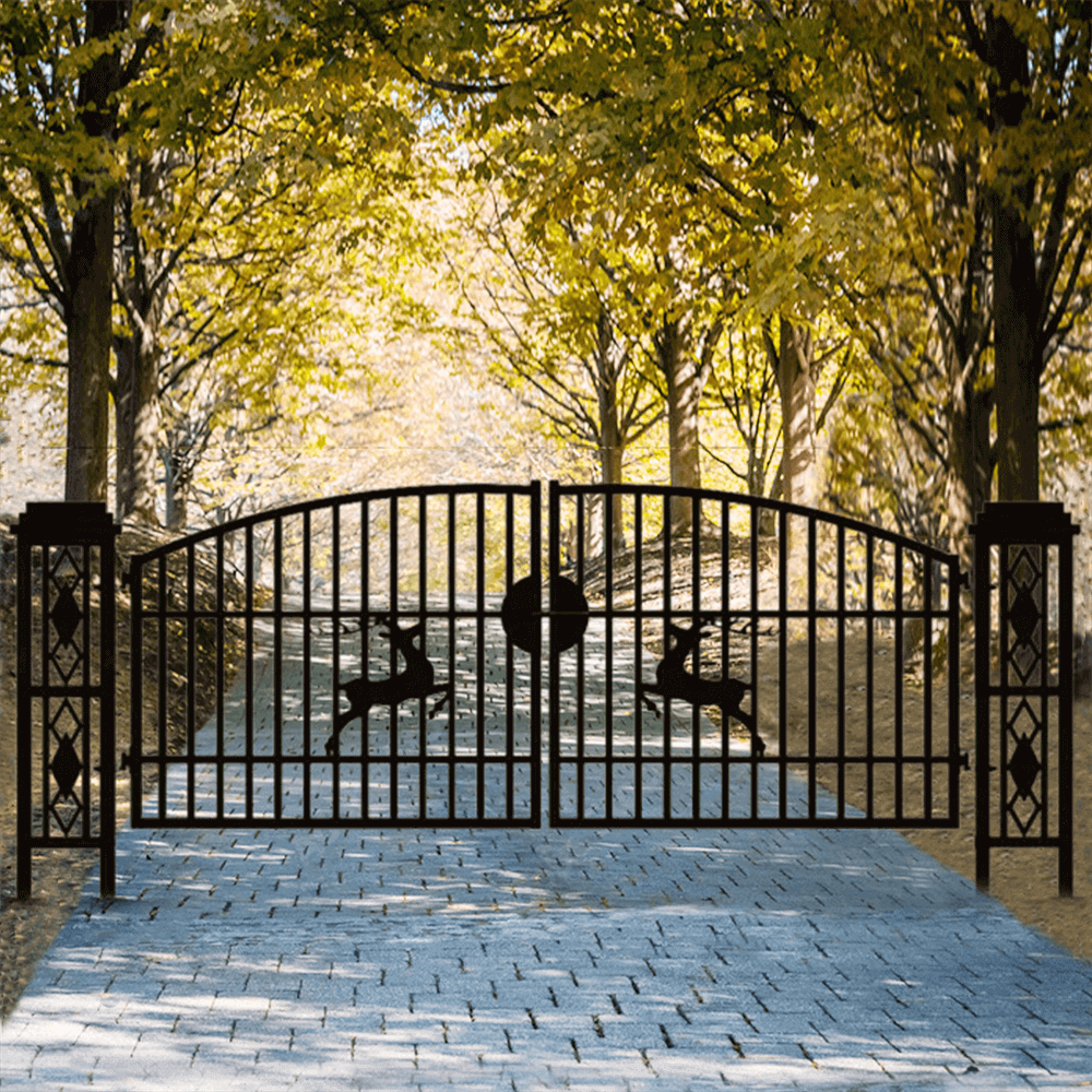 20ft driveway gate used in a garden entrance#Style_Single Arc