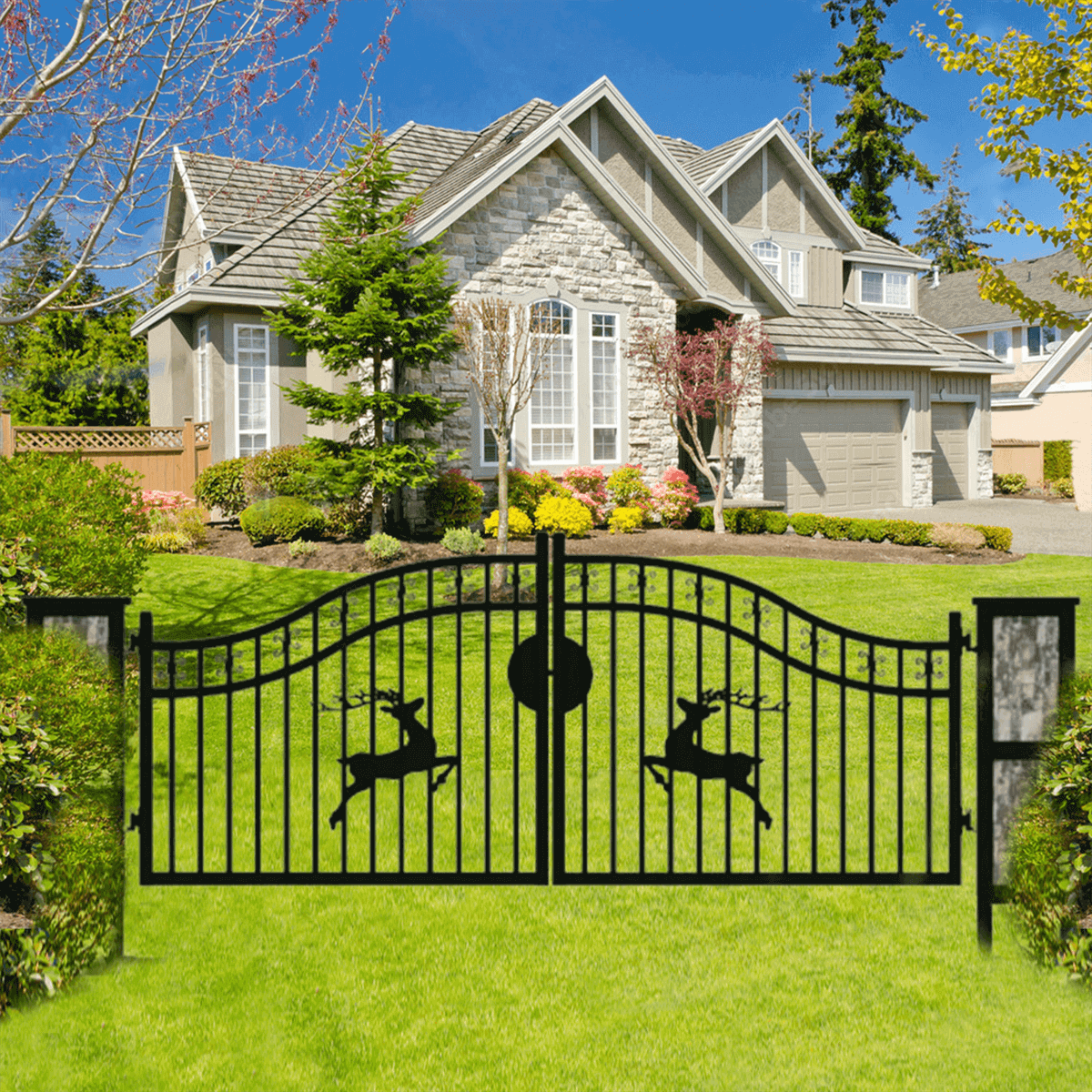 The 20ft double arch driveway gate for homes#Style_Double Arc