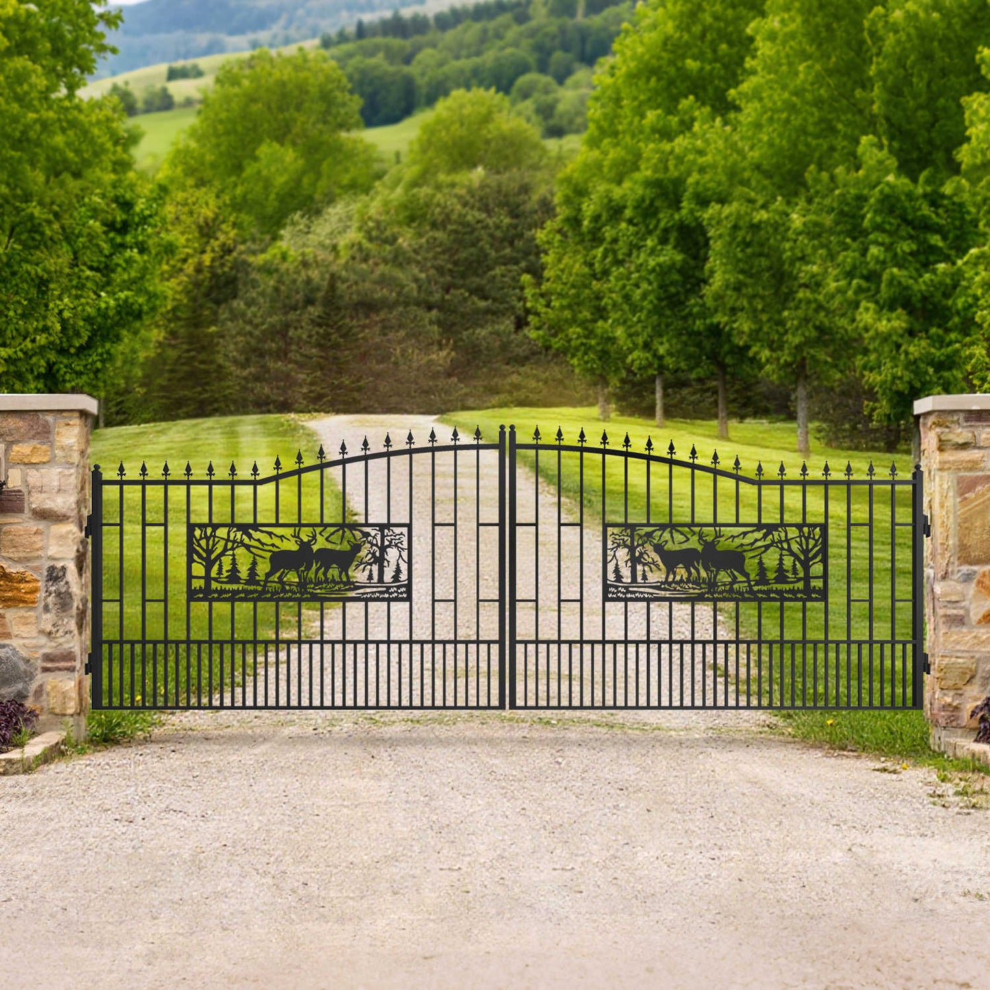 20ft driveway gate for a forest