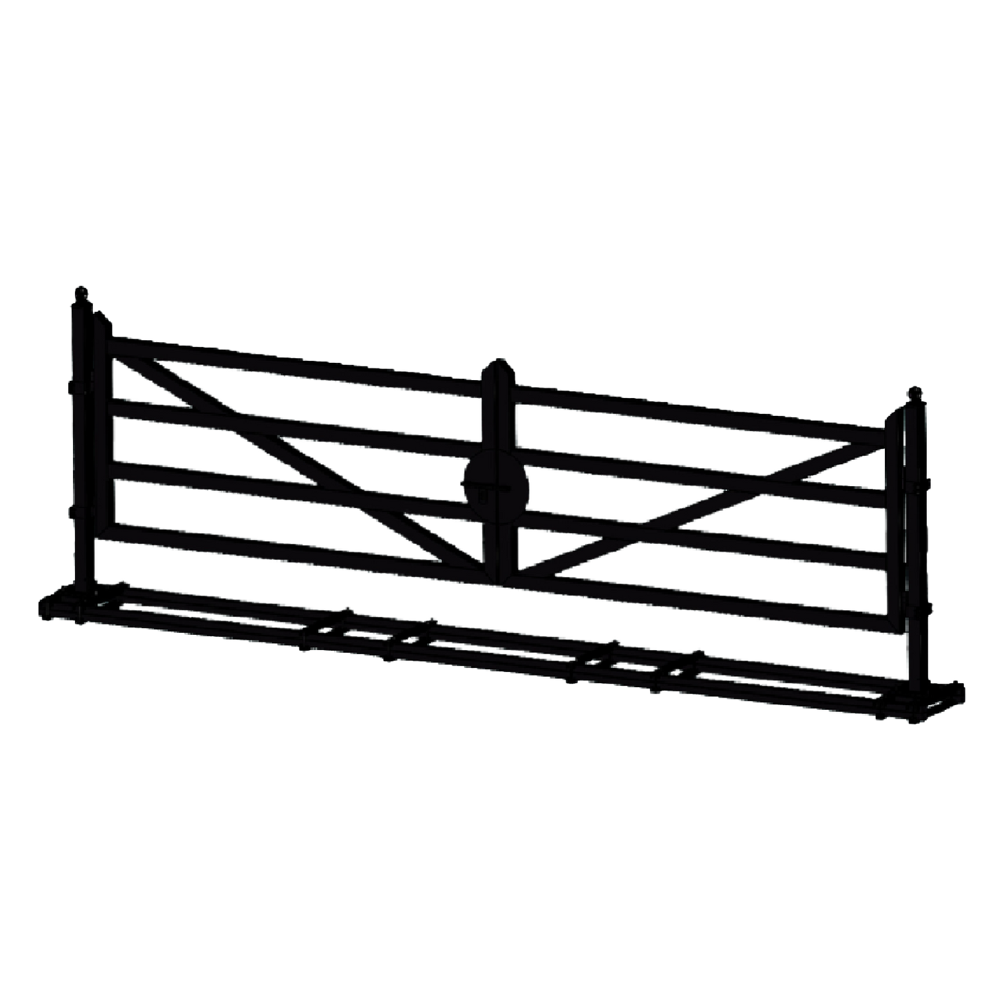 20ft Farm Metal Driveway Gate with Diagonal Tubes