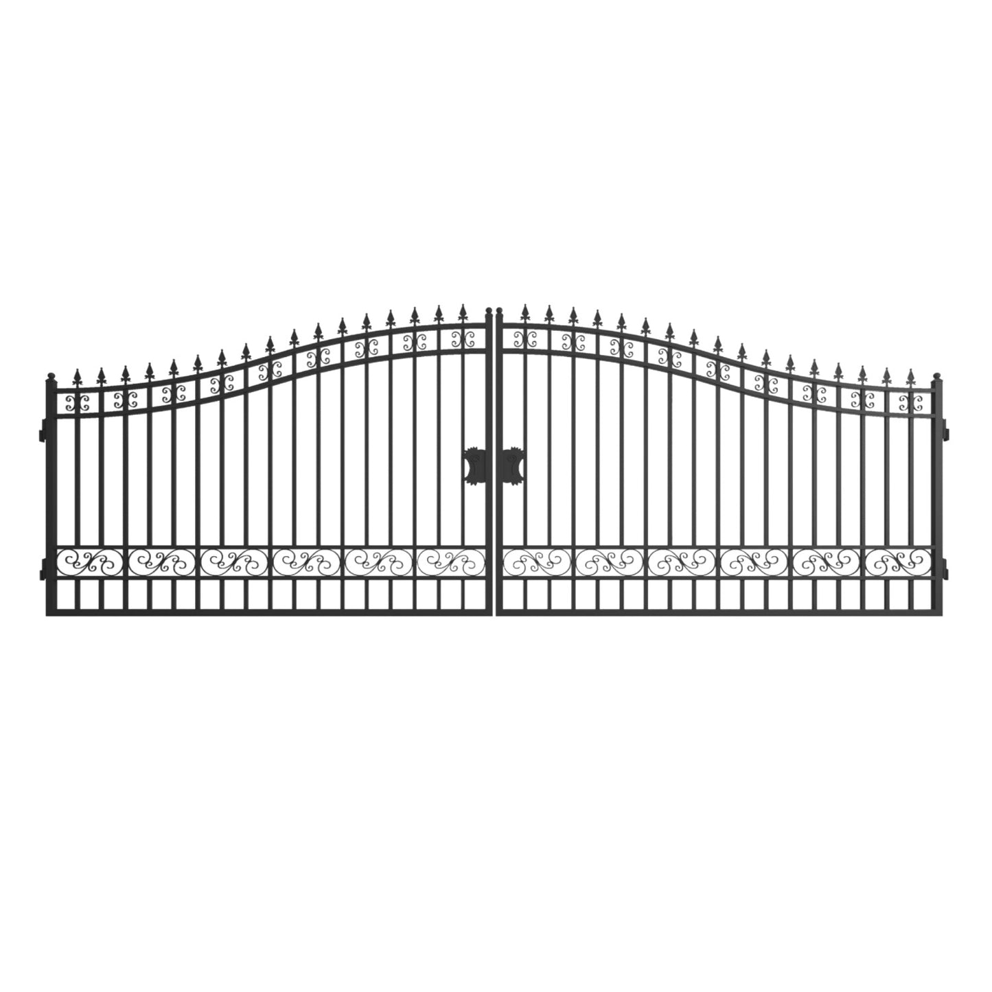 20x8 ft Steel Dual Swing Driveway Gate