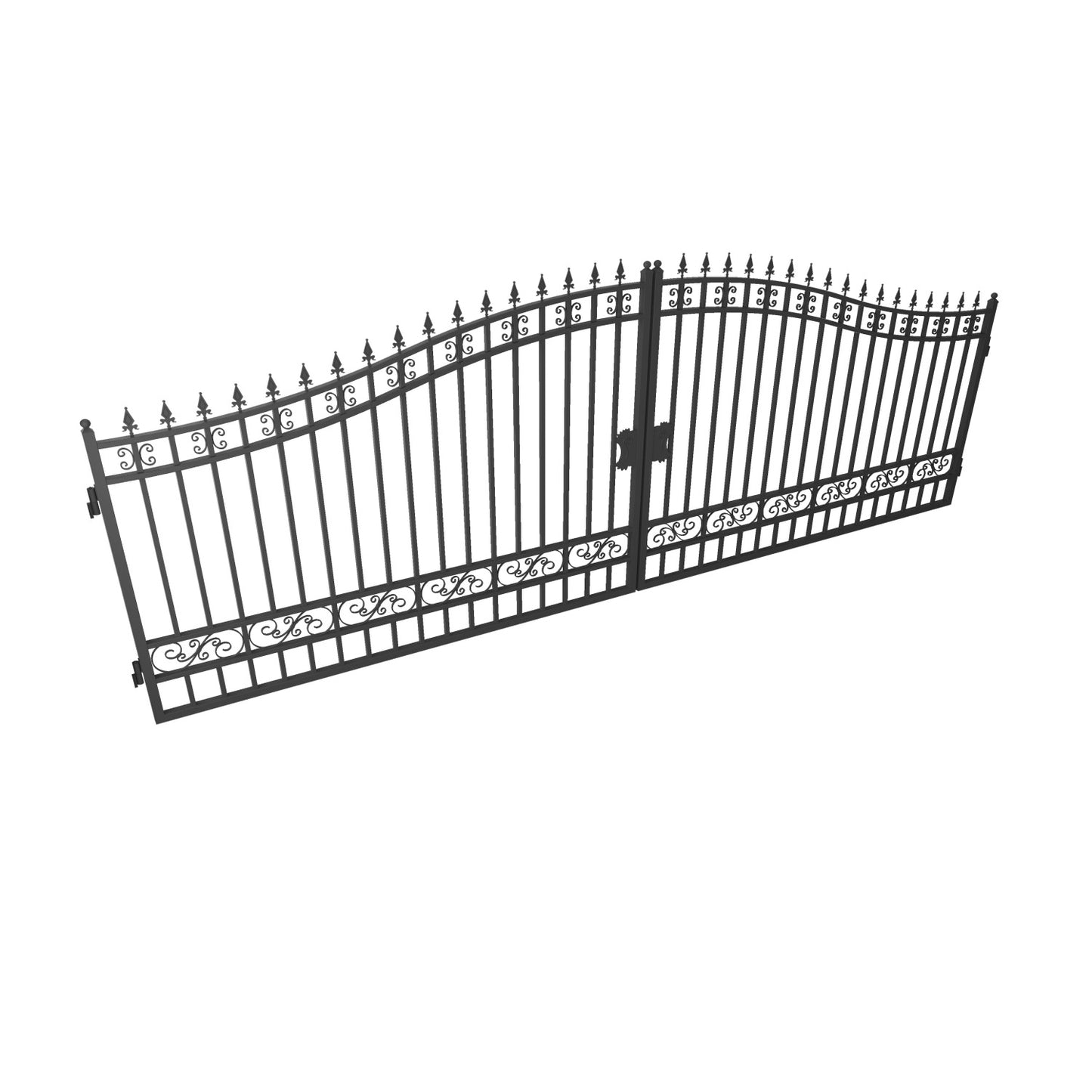 20x8 ft Steel Dual Swing Driveway Gate