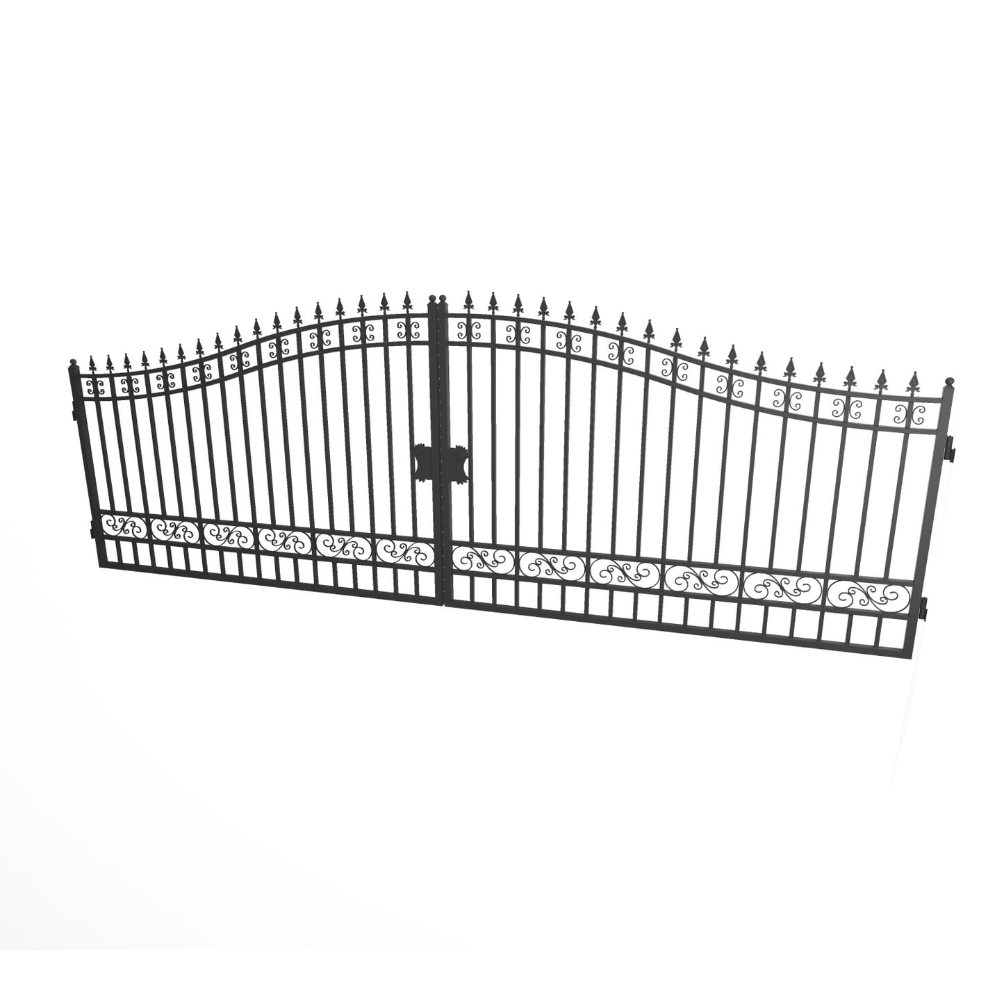 20x8 ft Steel Dual Swing Driveway Gate