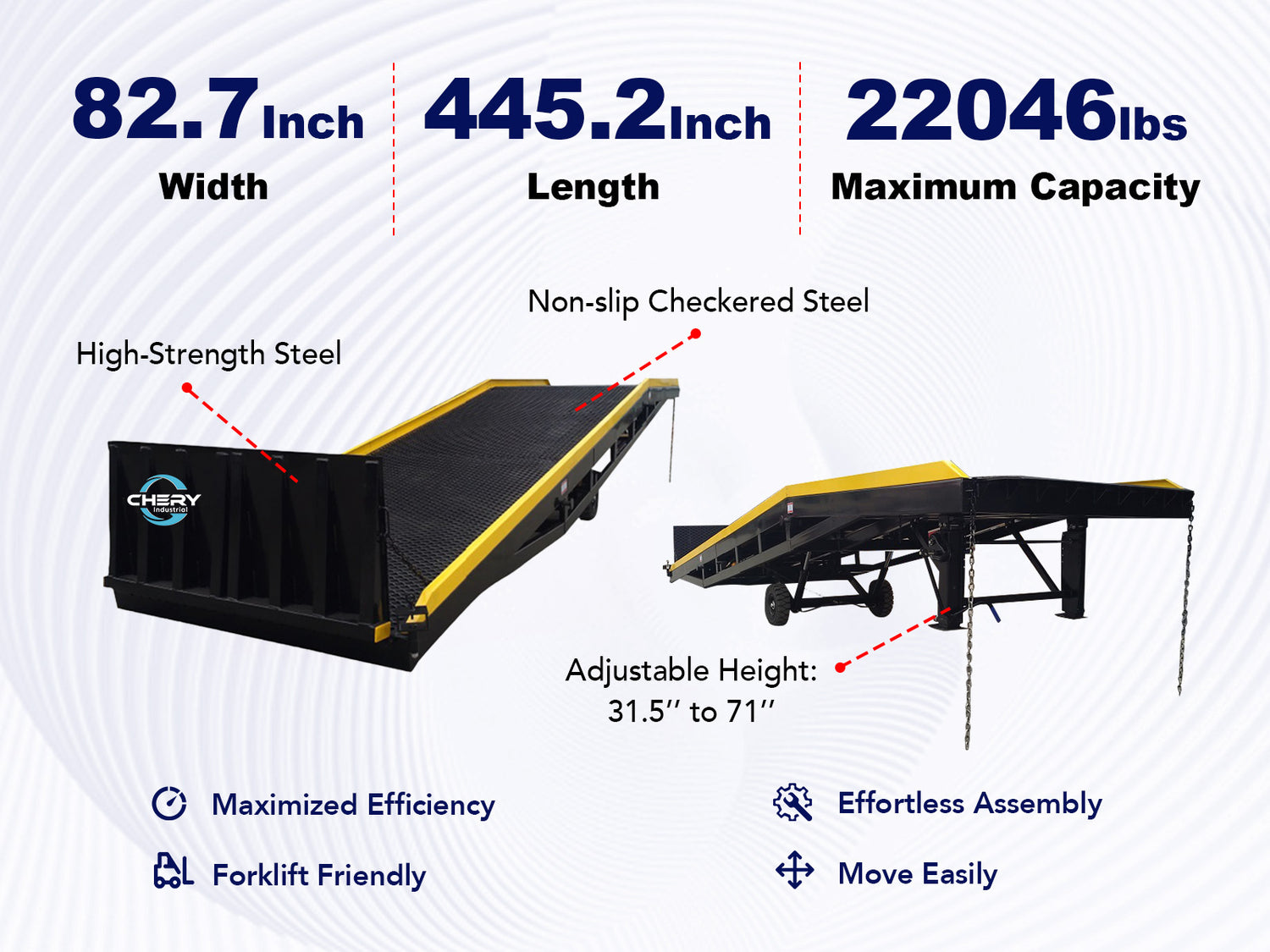 Portable Loading Dock Ramps Yard Ramp - 22,000 lb. Capacity-Feature