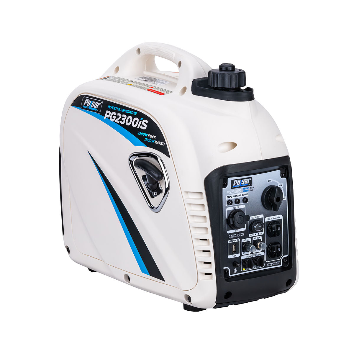 2,300W Portable Gasoline Inverter Generator, 1,800W Rated, CARB