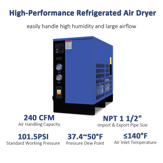 240CFM Refrigerated Air Dryer 3Phase 460V For Air Compressor Features