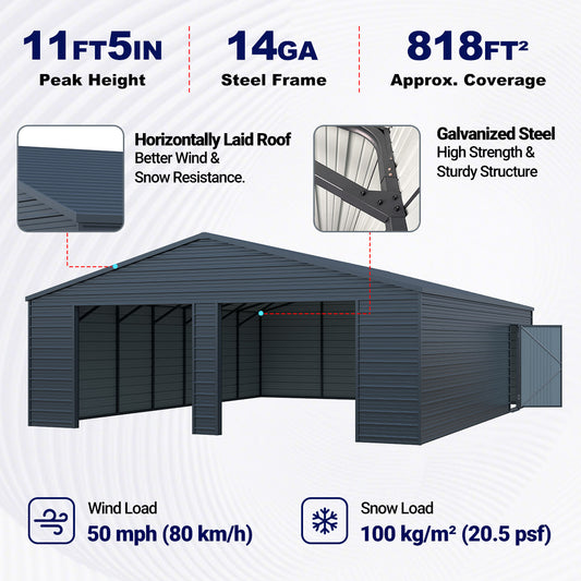 25' x 33' Metal Garage