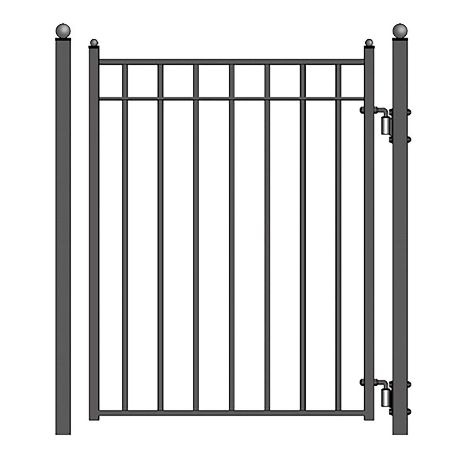 30ft Steel Sliding Driveway Gate with 5ft Pedestrian Gate