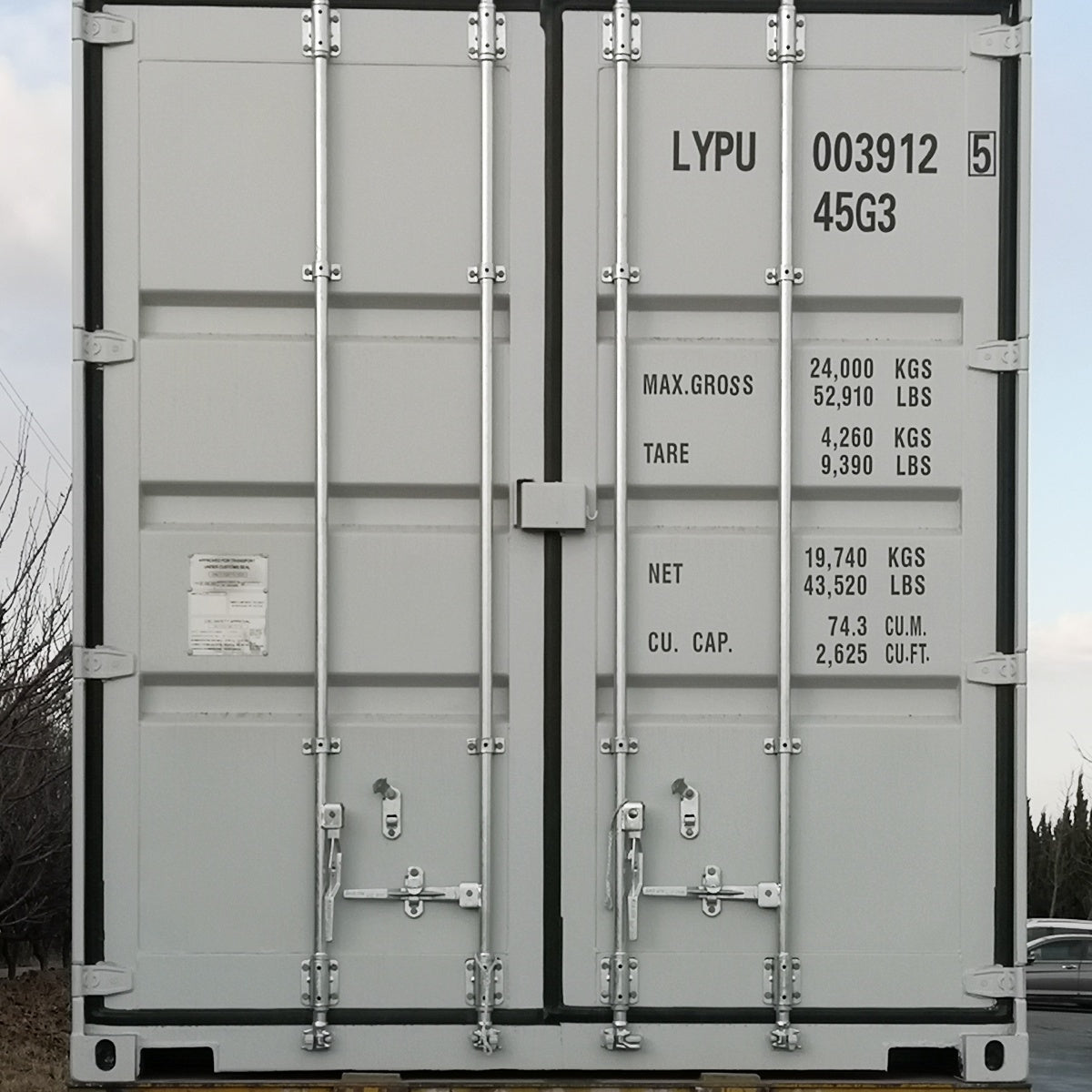 40ft High Cube Container with 2 Side Doors#Color_light grey
