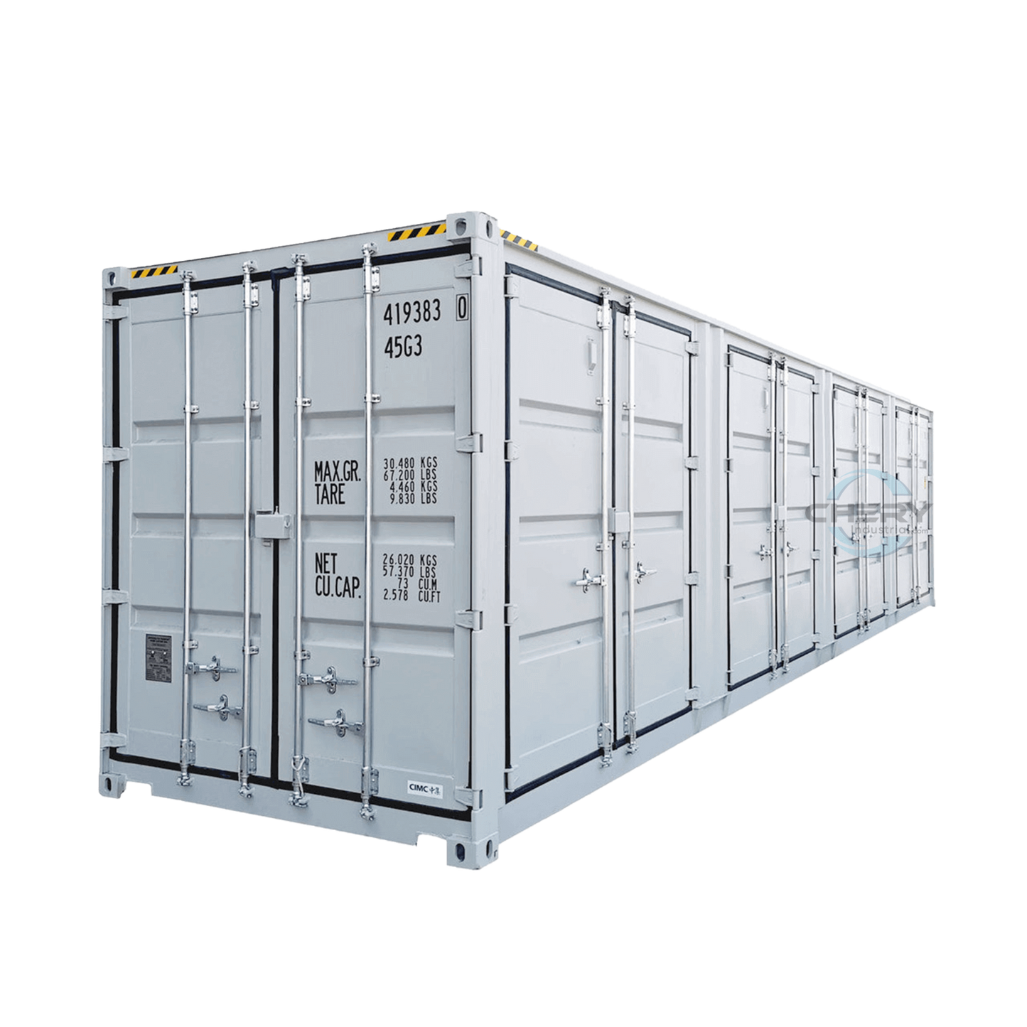 40ft High Cube Container with 4 Side Doors#Color_light grey
