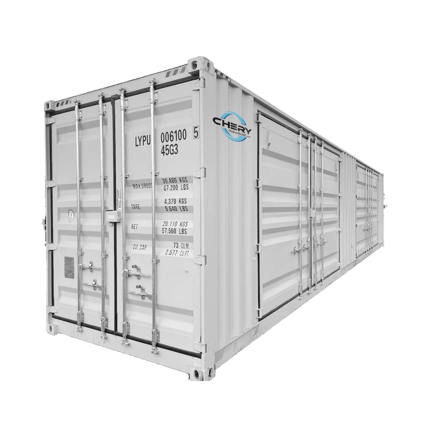 40ft High Cube Two Multi Doors Container with Logo#color_light grey
