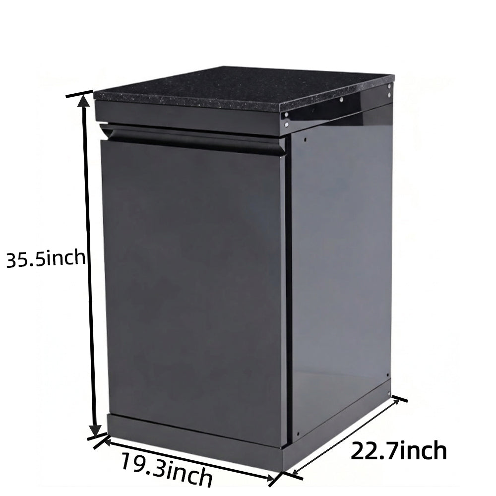 Black Single-door Storage Locker Outdoor Kitchen Islands